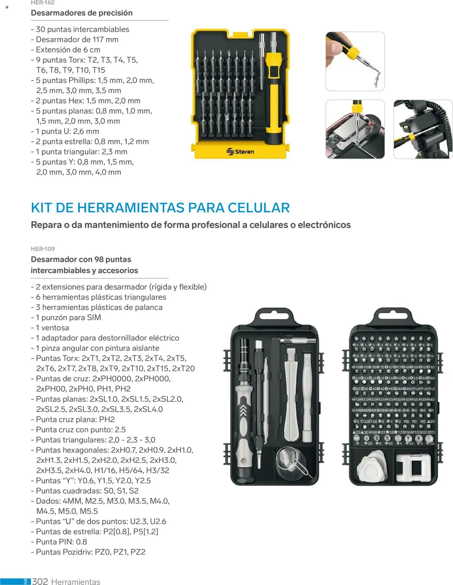 Nuevas ofertas de Steren válidas en toda la República Mexicana desde el 01.01.2026. ¡Encuentra las mejores ofertas en Steren catálogo! | Página: 314 | Productos: Extensión, Adaptador, Destornillador, Pinza