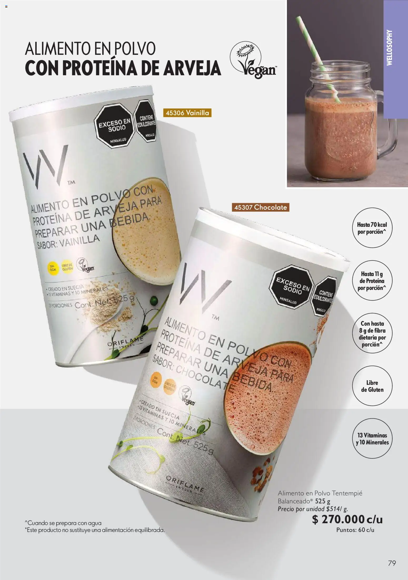 Oriflame revista - valida desde el 11/07/2026 | Página: 79 | Productos: Agua, Polvo, Vitaminas, Chocolate