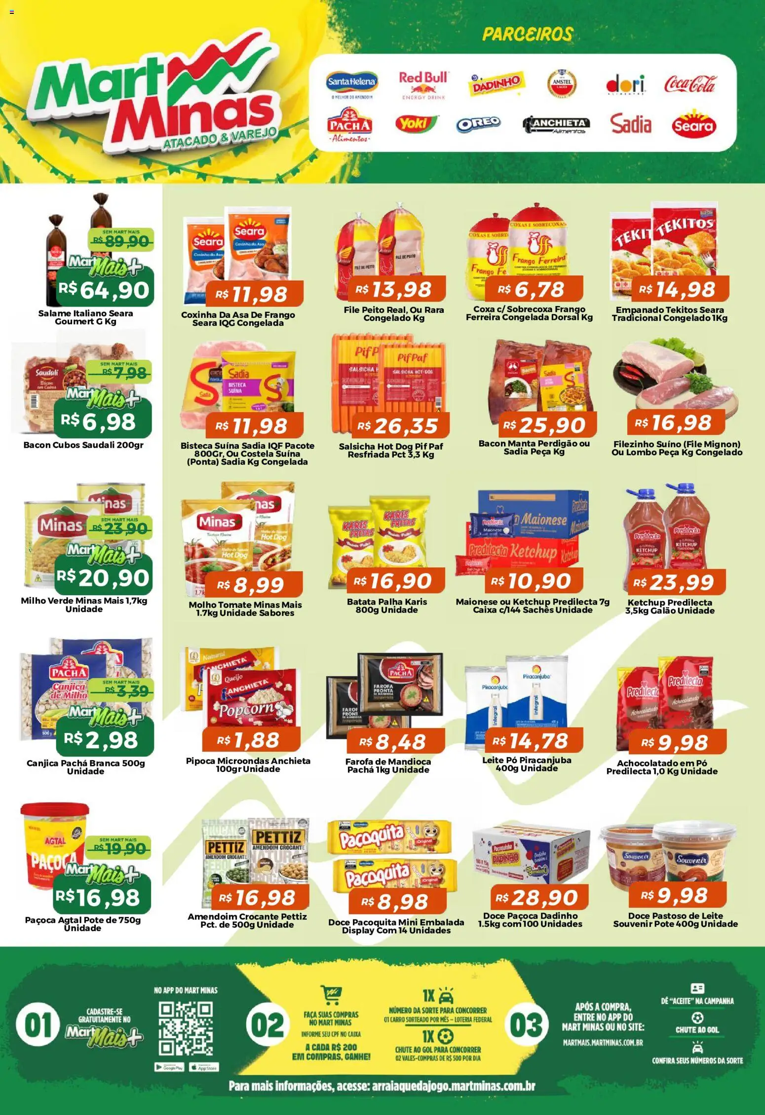 Mart Minas Folheto - válido de 28.05.2026 | Página: 2 | Produtos: Amendoim, Achocolatado, Filé mignon, Maionese