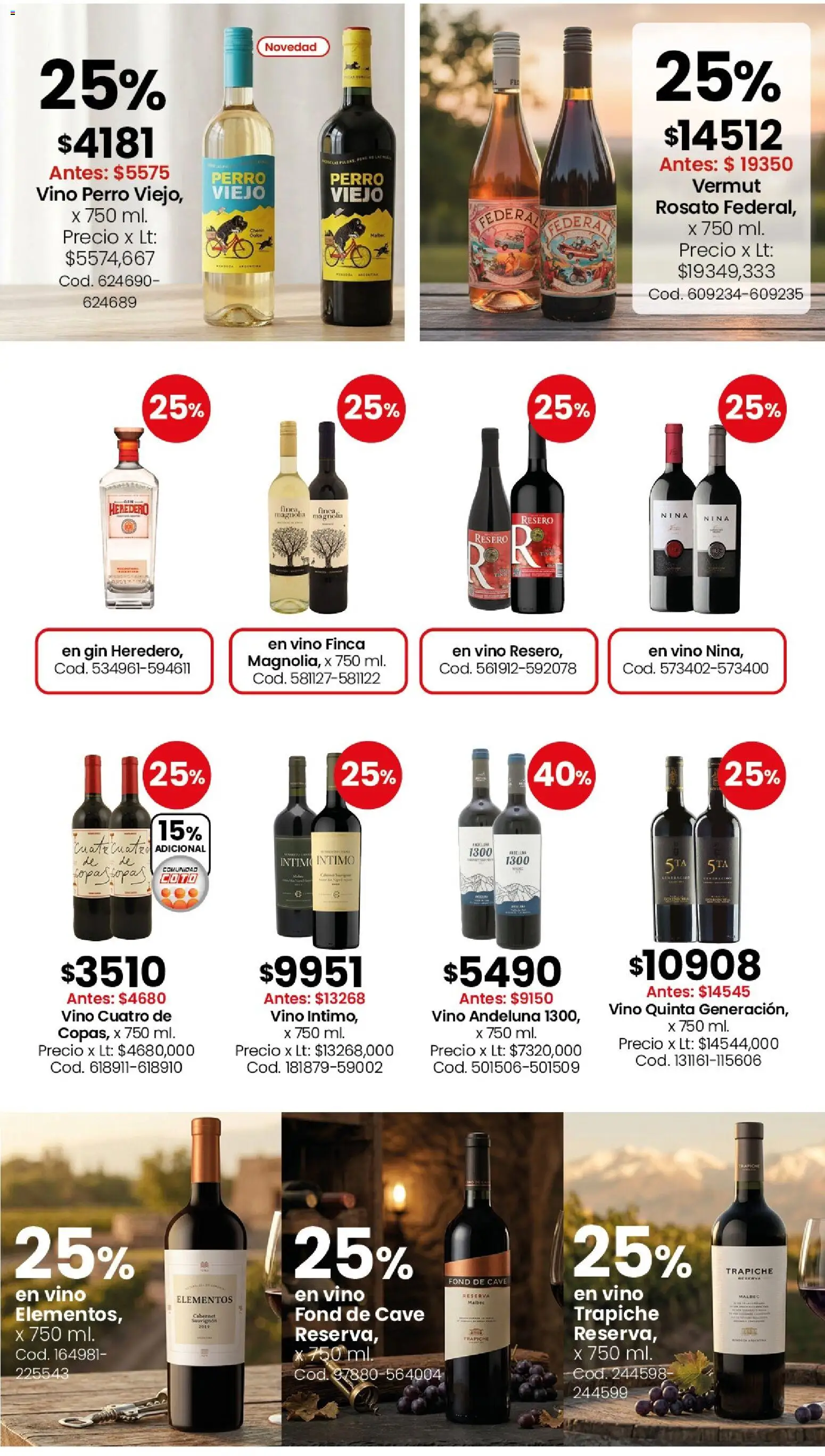Coto - Almacén y bebidas │ válido desde el 11.05.2026 | Página: 8 | Productos: Gin, Vino
