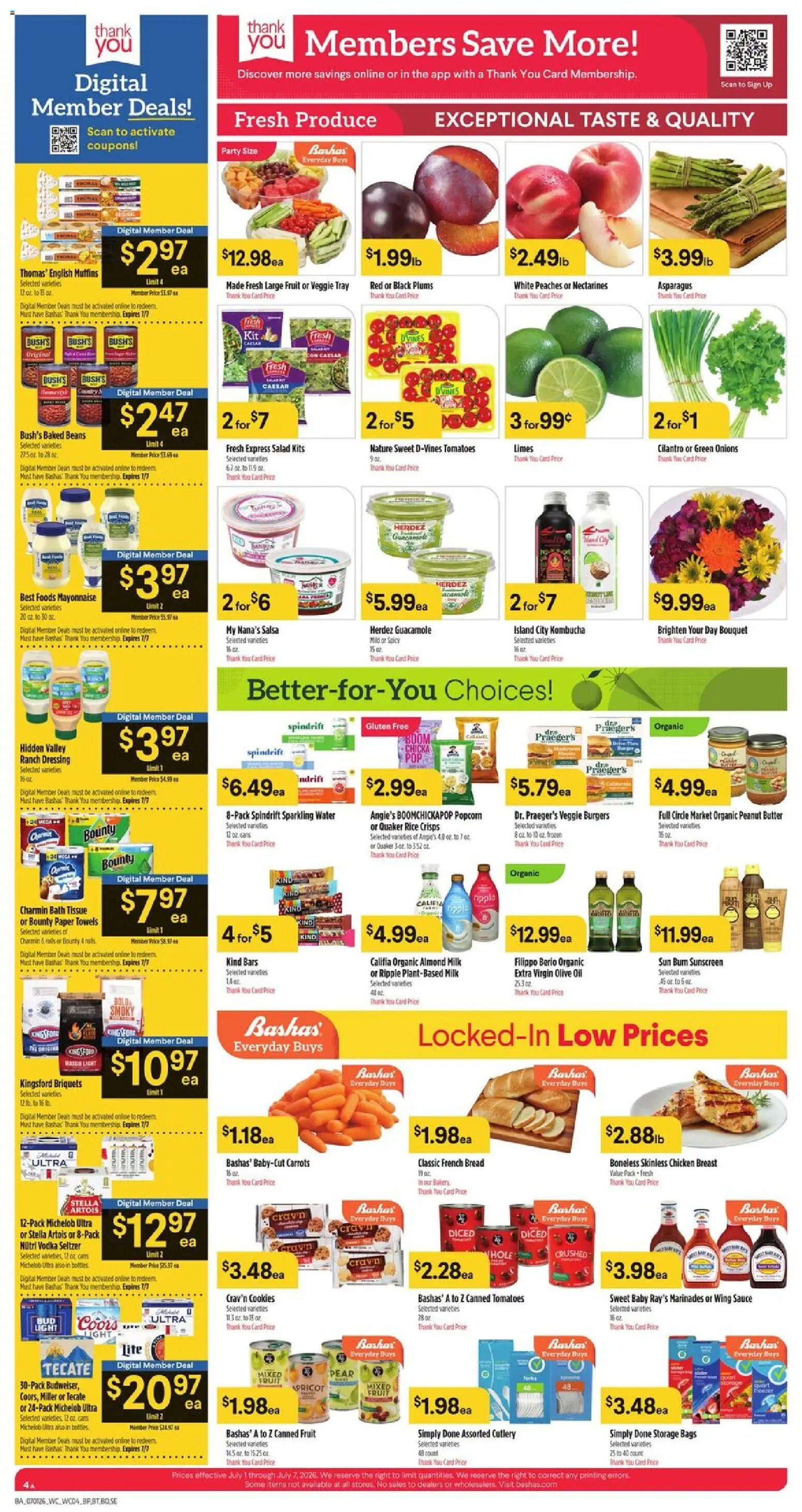 Basha's Weekly Ad - valid from 07/01/2026 | Page: 5 | Products: Bread, Tomatoes, Cookies, Vodka