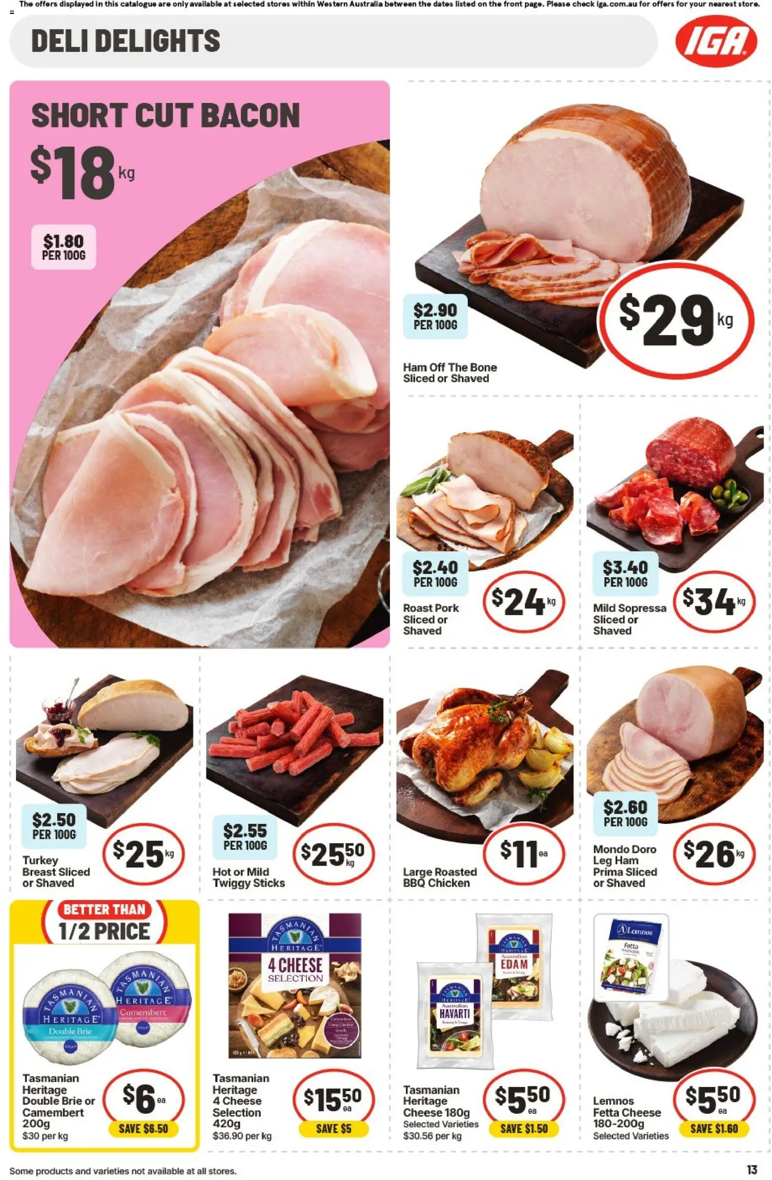 IGA catalogue - valid from 12/08/2026 | Page: 13 | Products: Ham, Camembert, Turkey, Roast