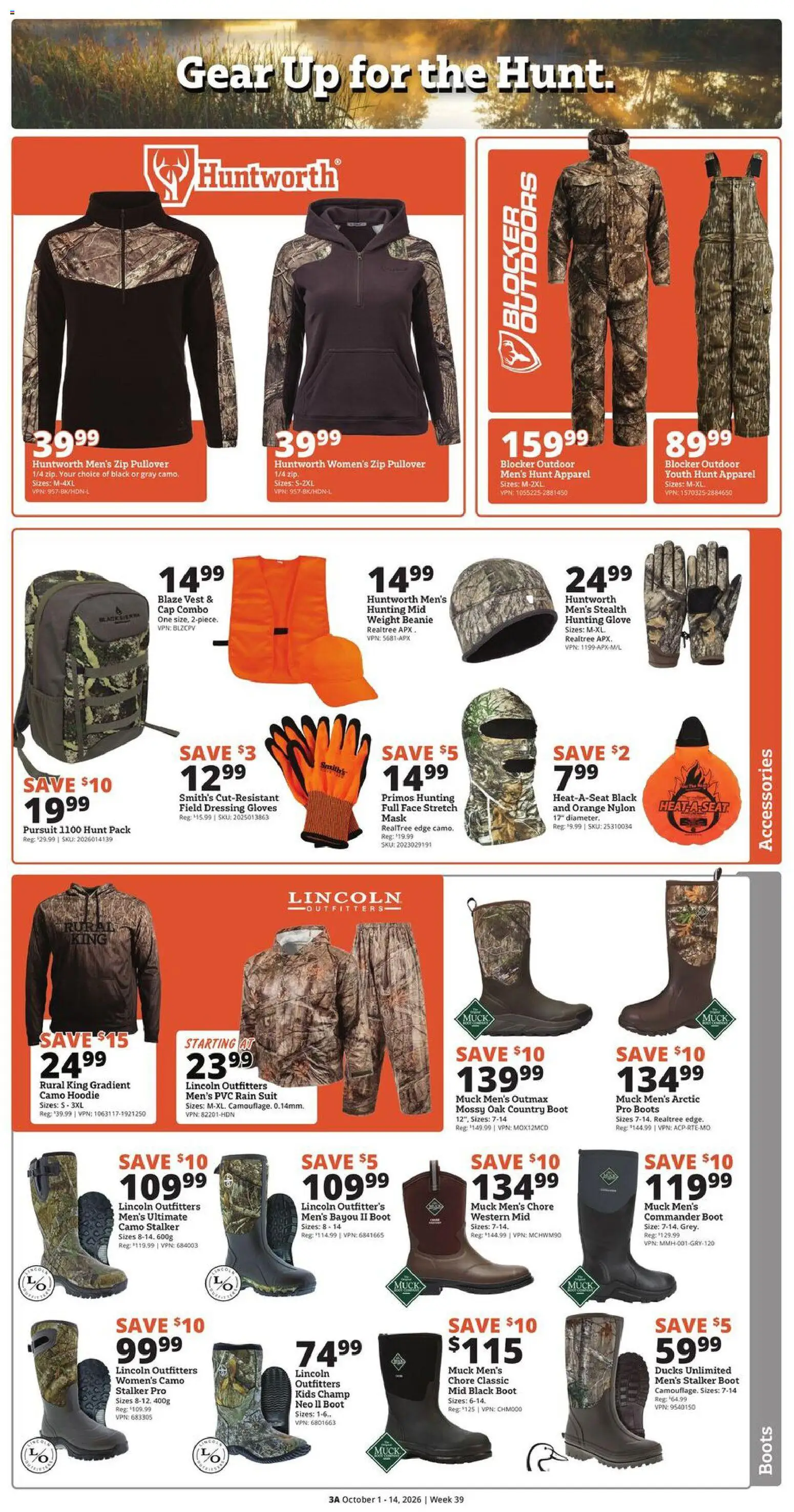 Rural King Weekly Ad - valid from 10/01/2026 | Page: 4 | Products: Hoodie, Suit, Boots, Cap