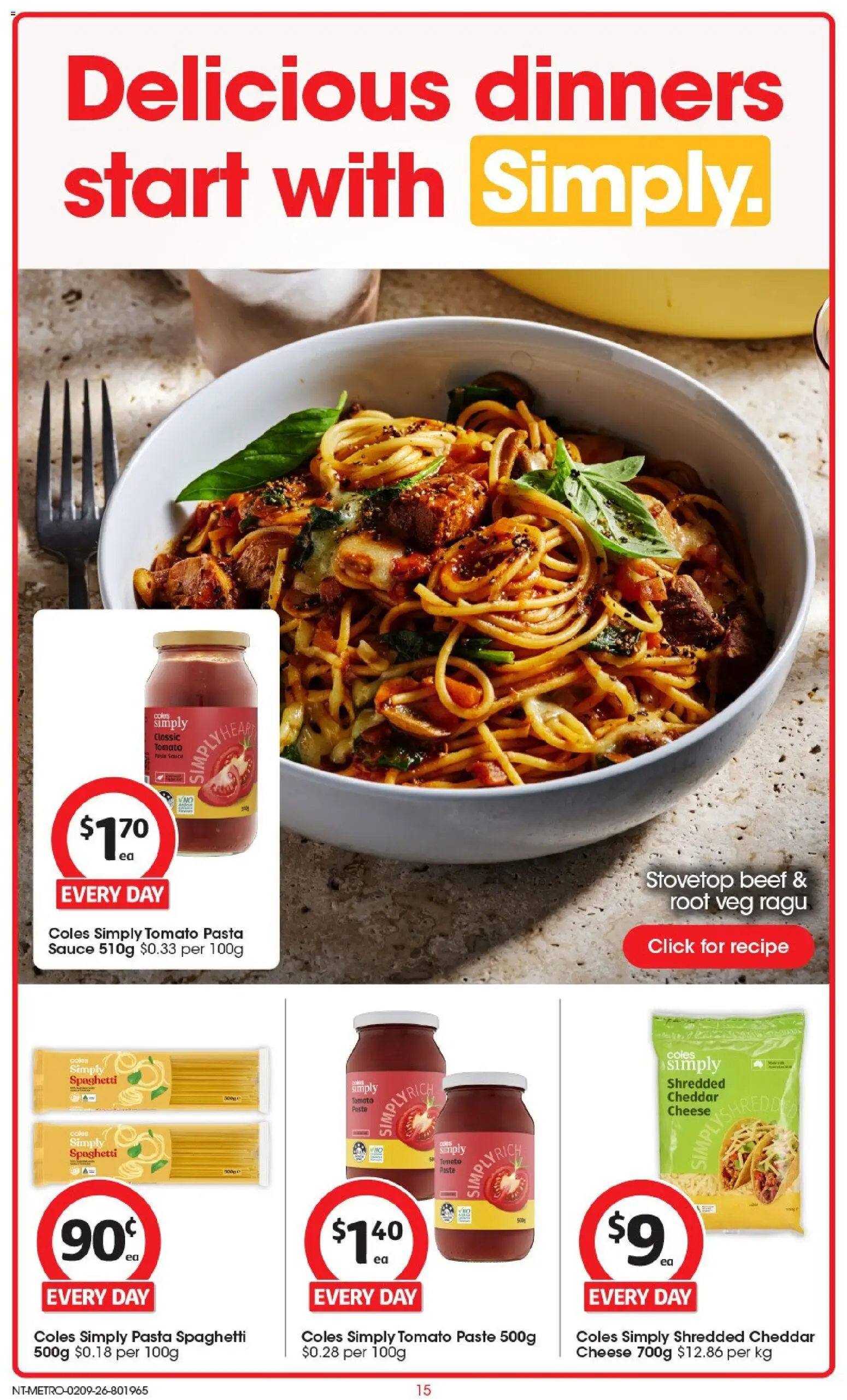 Coles catalogue - valid from 02/09/2026 | Page: 16 | Products: Beef, Pasta, Spaghetti, Cheddar