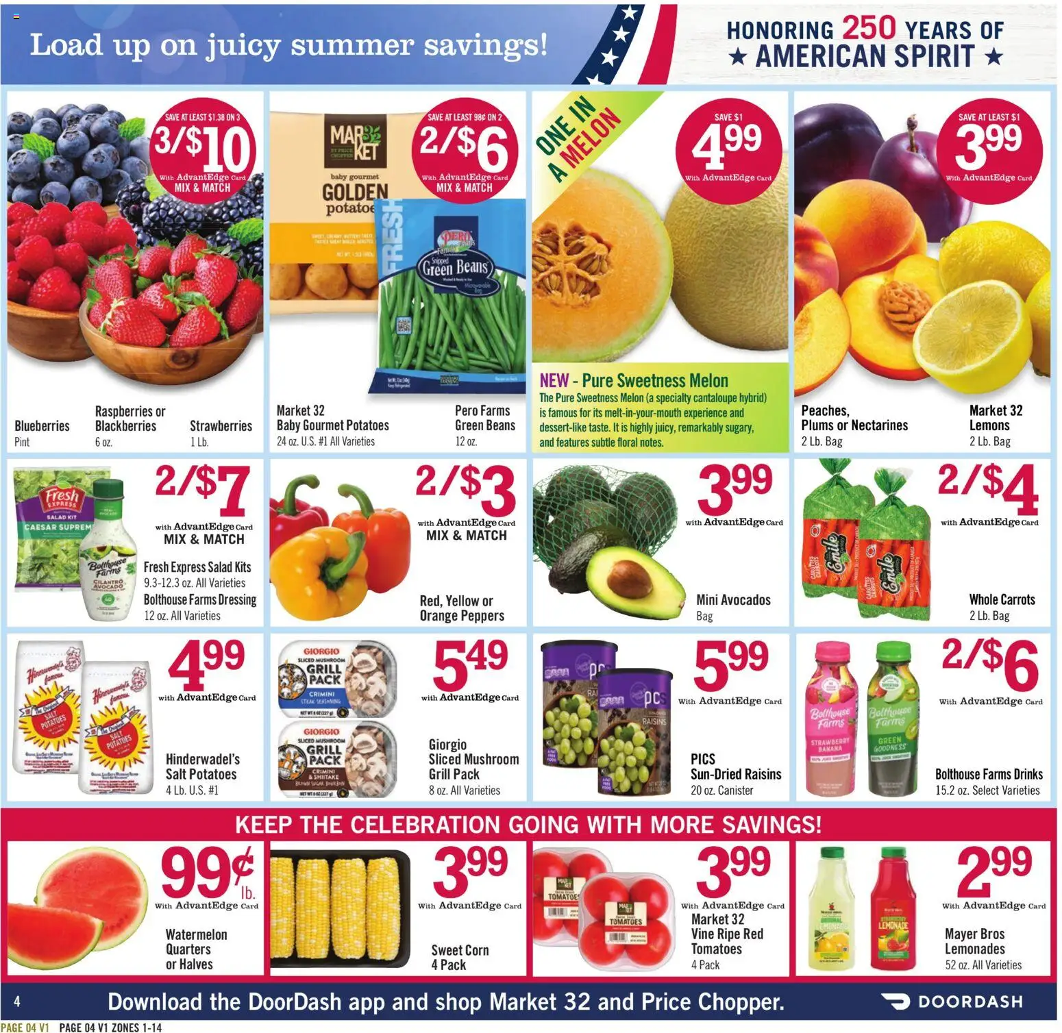 Price Chopper Weekly Ad - valid from 08/09/2026 | Page: 4 | Products: Strawberries, Avocado, Lemonade, Beans