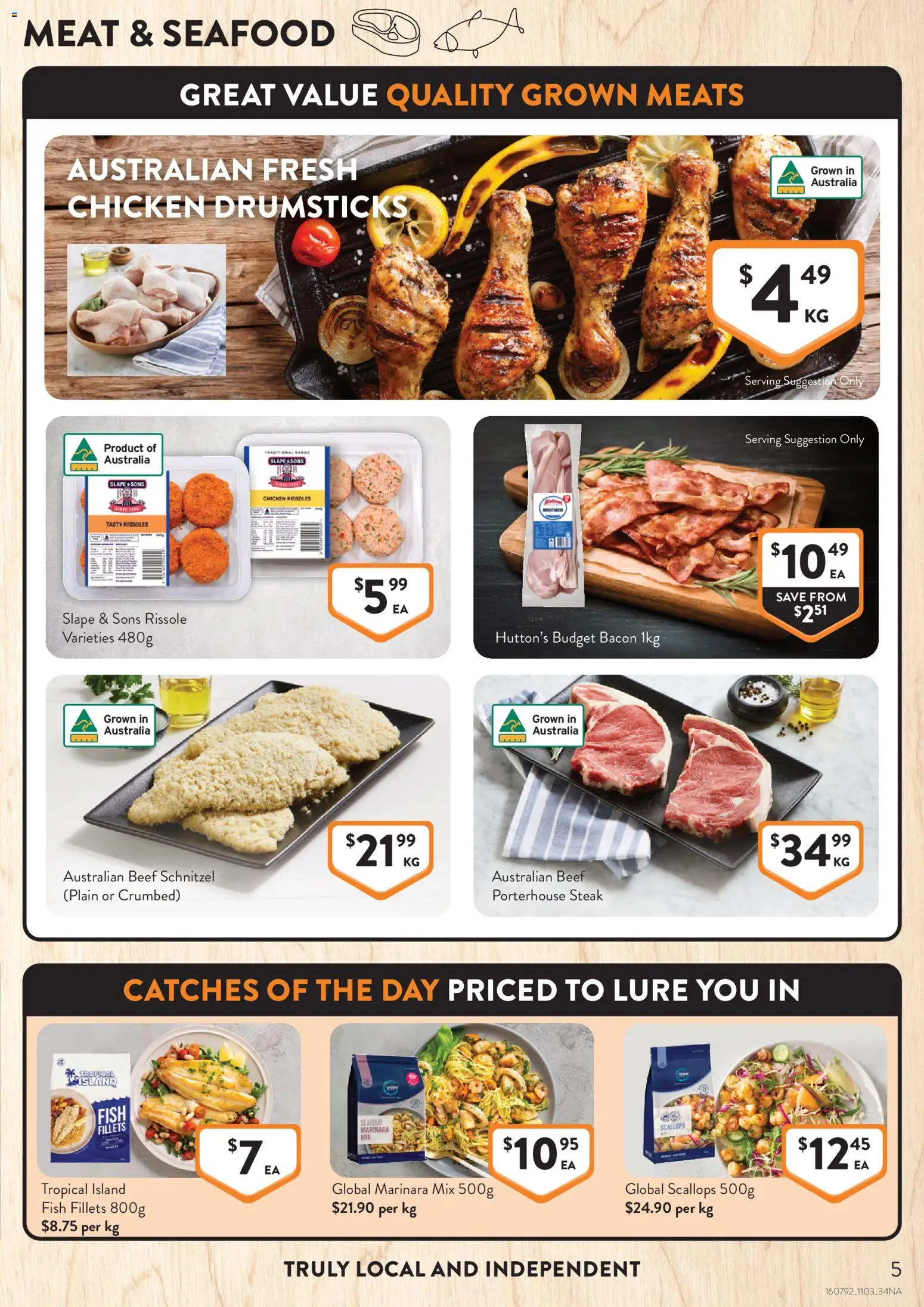 Foodworks catalogue - valid from 11.03.2026 | Page: 5 | Products: Chicken, Fish, Steak, Seafood