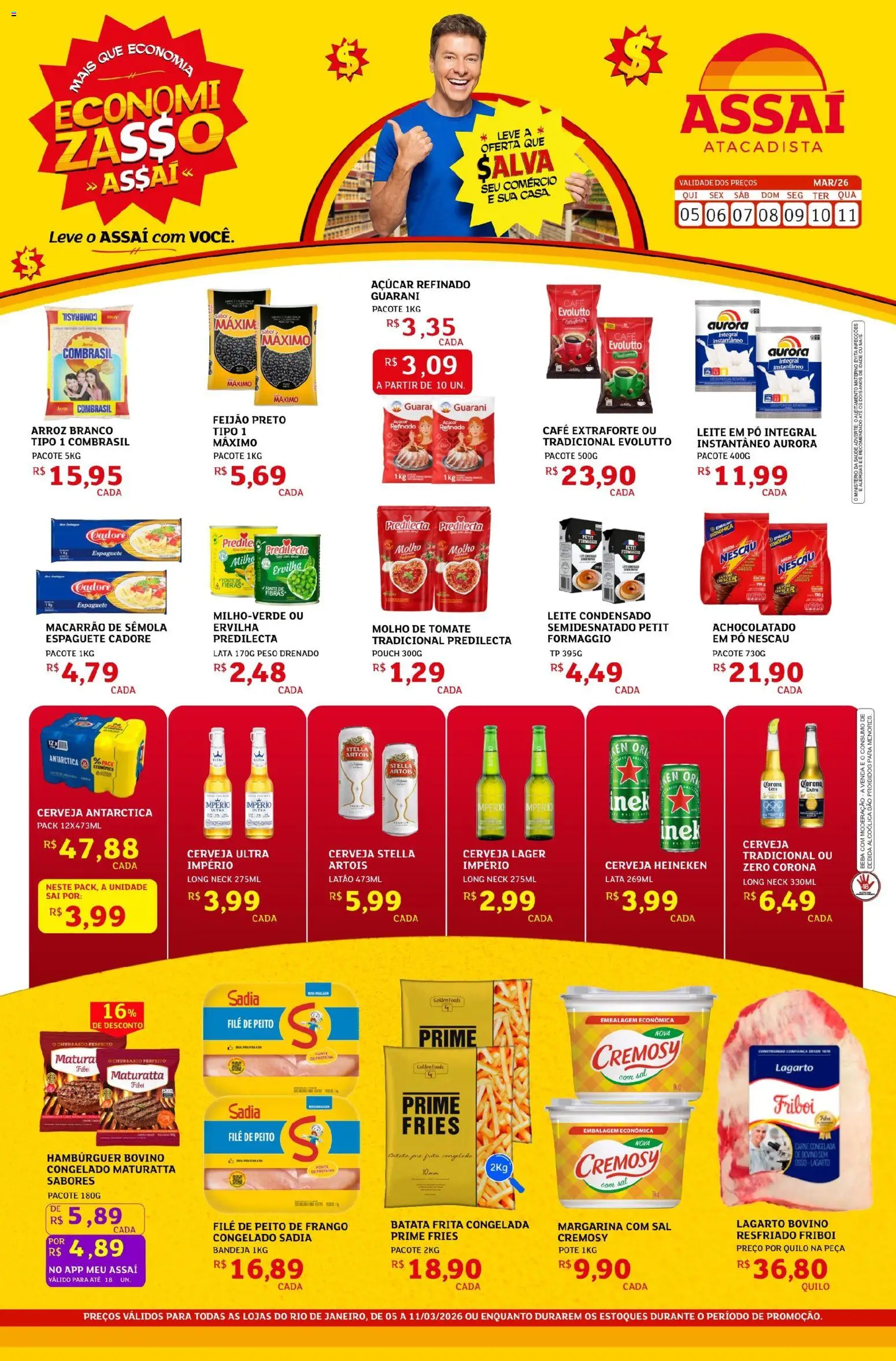 Assaí Atacadista Folheto - válido de 05.03.2026 | Página: 1 | Produtos: Achocolatado, Café, Arroz, Bandeja