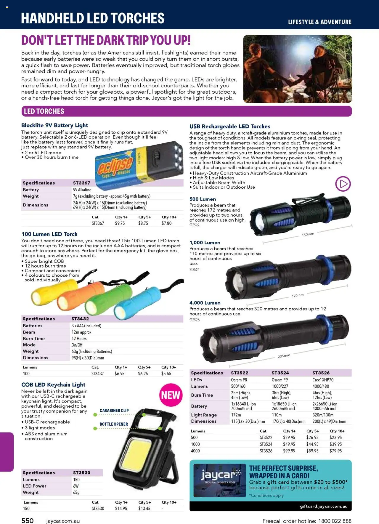 Jaycar catalogue - valid from 09/07/2025 | Page: 550 | Products: Battery, Light, 9v battery, Batteries