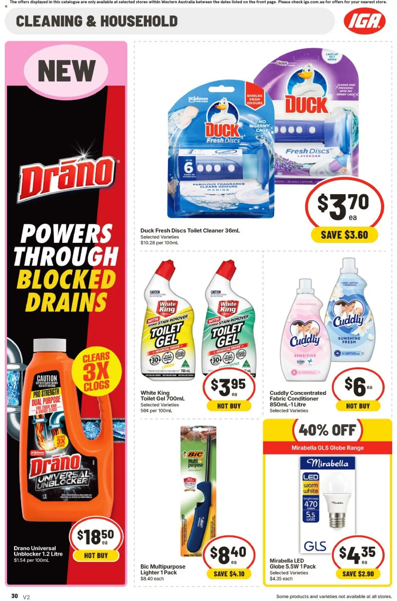 IGA catalogue - valid from 22/07/2026 | Page: 30 | Products: Toilet, Cleaner, Conditioner, Lemon