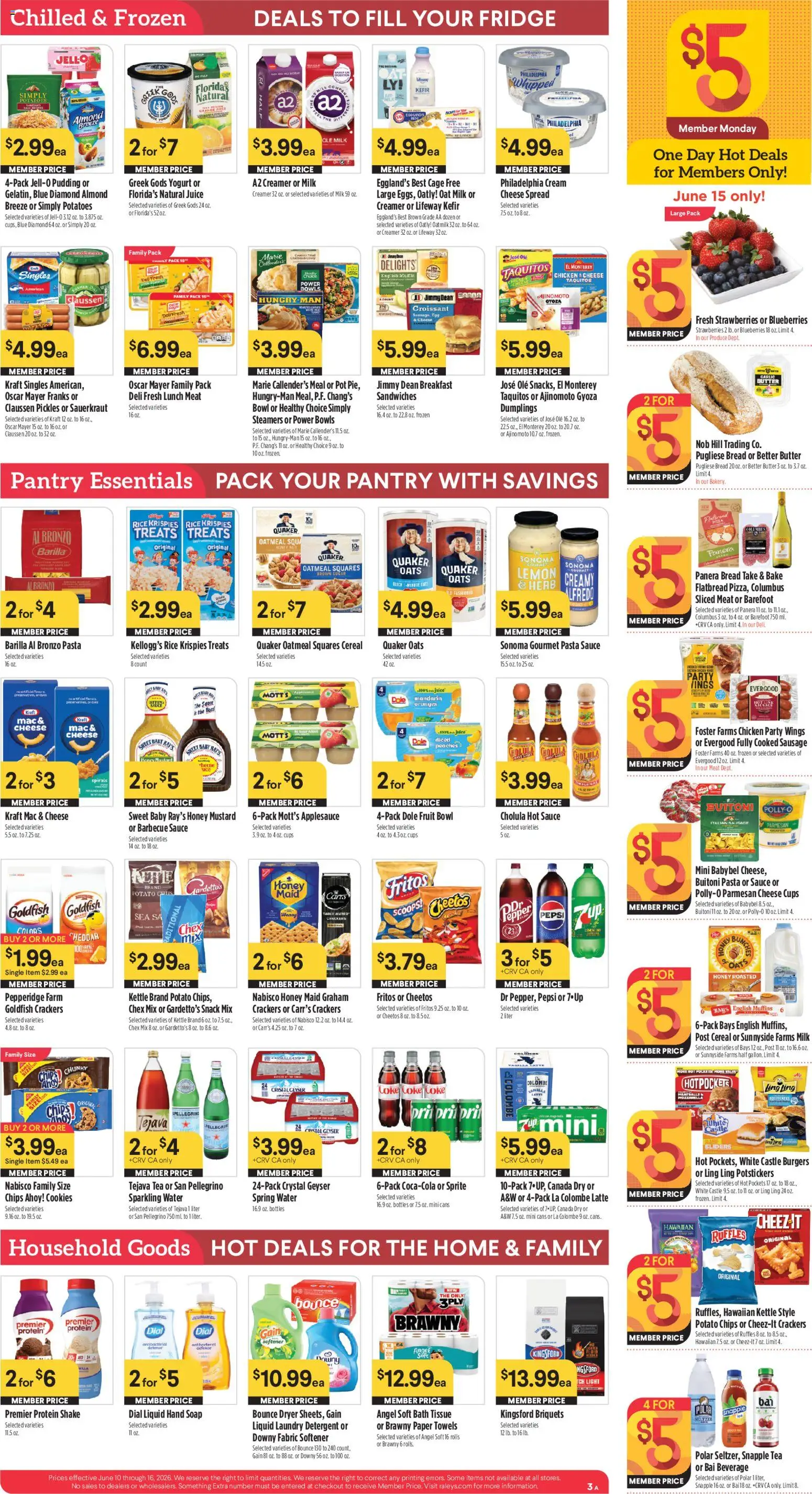 Raley's Weekly Ad - valid from 10.06.2026 | Page: 4 | Products: Peaches, Butter, Soap, Sauce