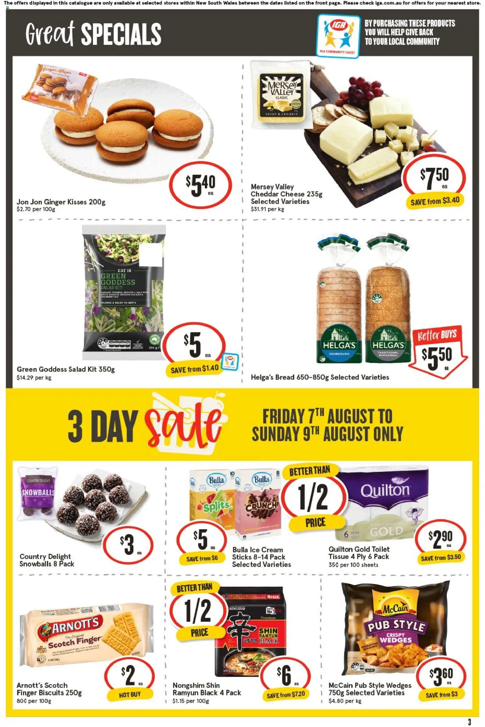 IGA catalogue - valid from 05/08/2026 | Page: 4 | Products: Cheese, Biscuits, Ice cream, Scotch