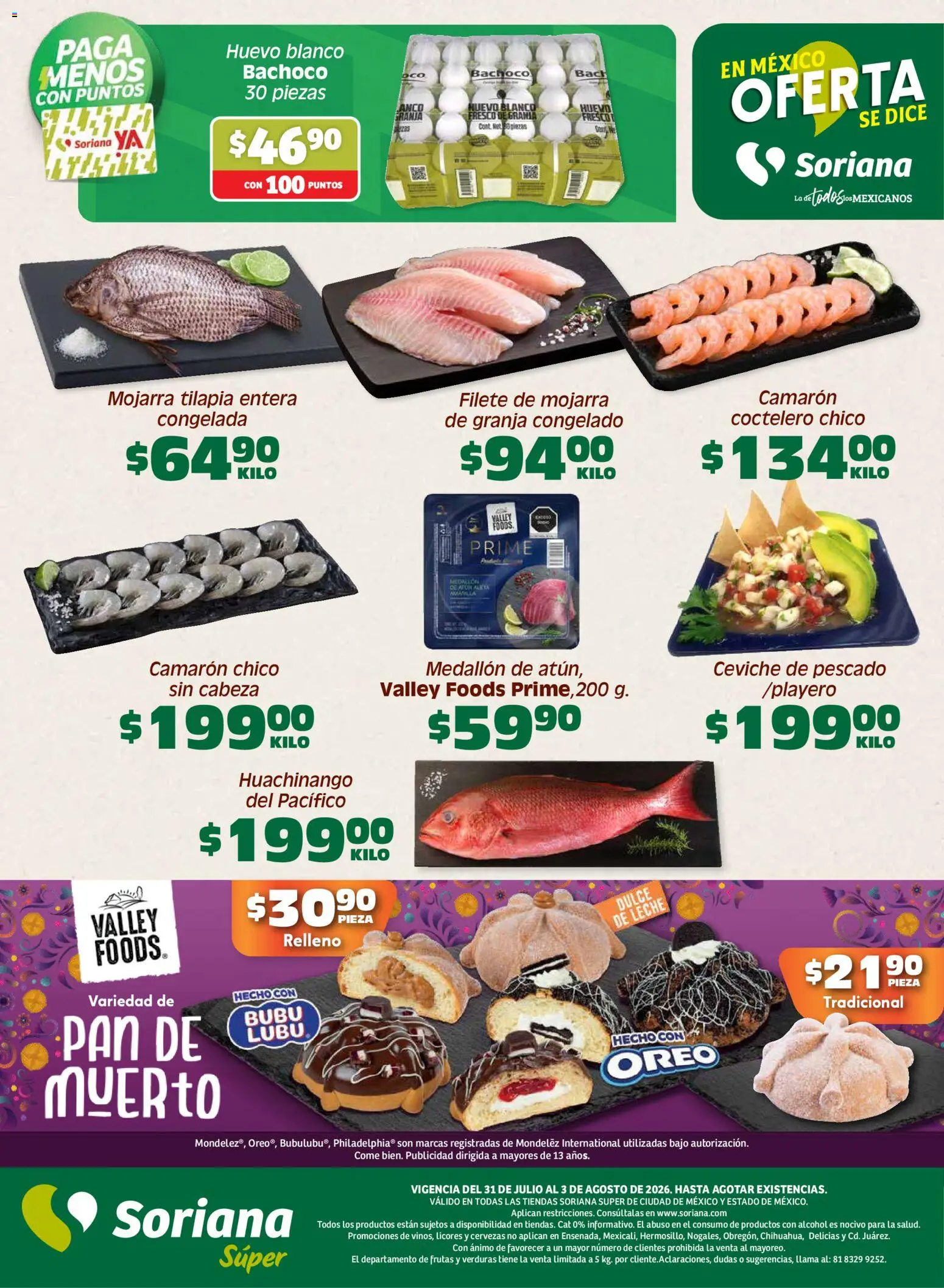 Nuevas ofertas de Soriana válidas en toda la República Mexicana desde el 31/07/2026. ¡Encuentra las mejores ofertas en Soriana Fin de Semana Súper: Edo. de Mex y Valle de México! | Página: 5 | Productos: Dulce de leche, Atún, Huevo, Pan