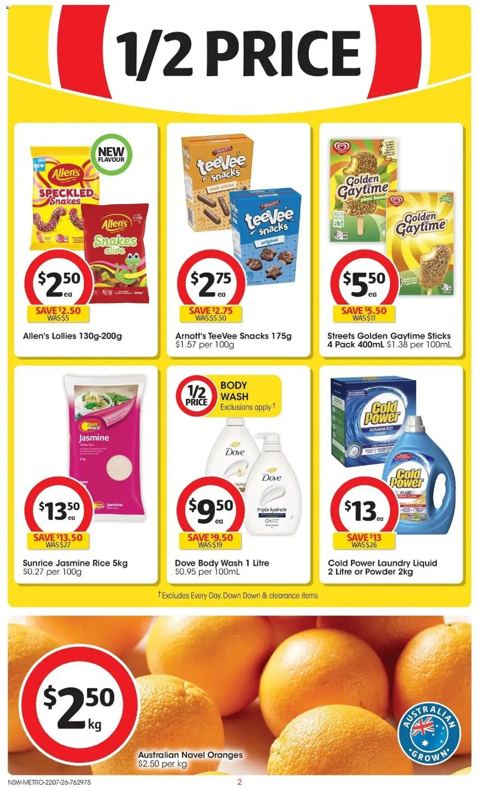 Coles catalogue - valid from 22/07/2026 | Page: 2 | Products: Lollies, Cream, Biscuits, Ice cream