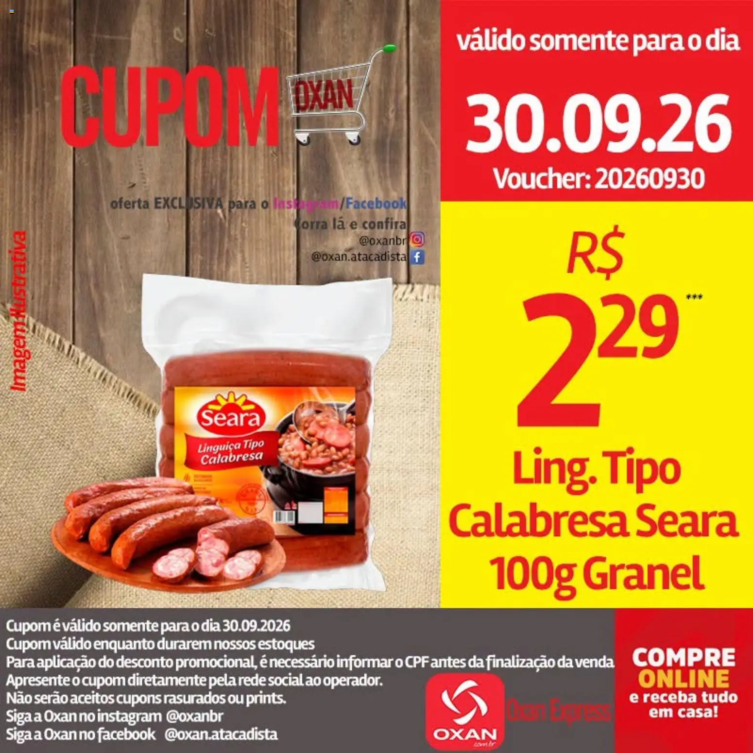 Oxan Atacadista Folheto - válido de 30/09/2026 | Página: 7 | Produtos: Linguiça