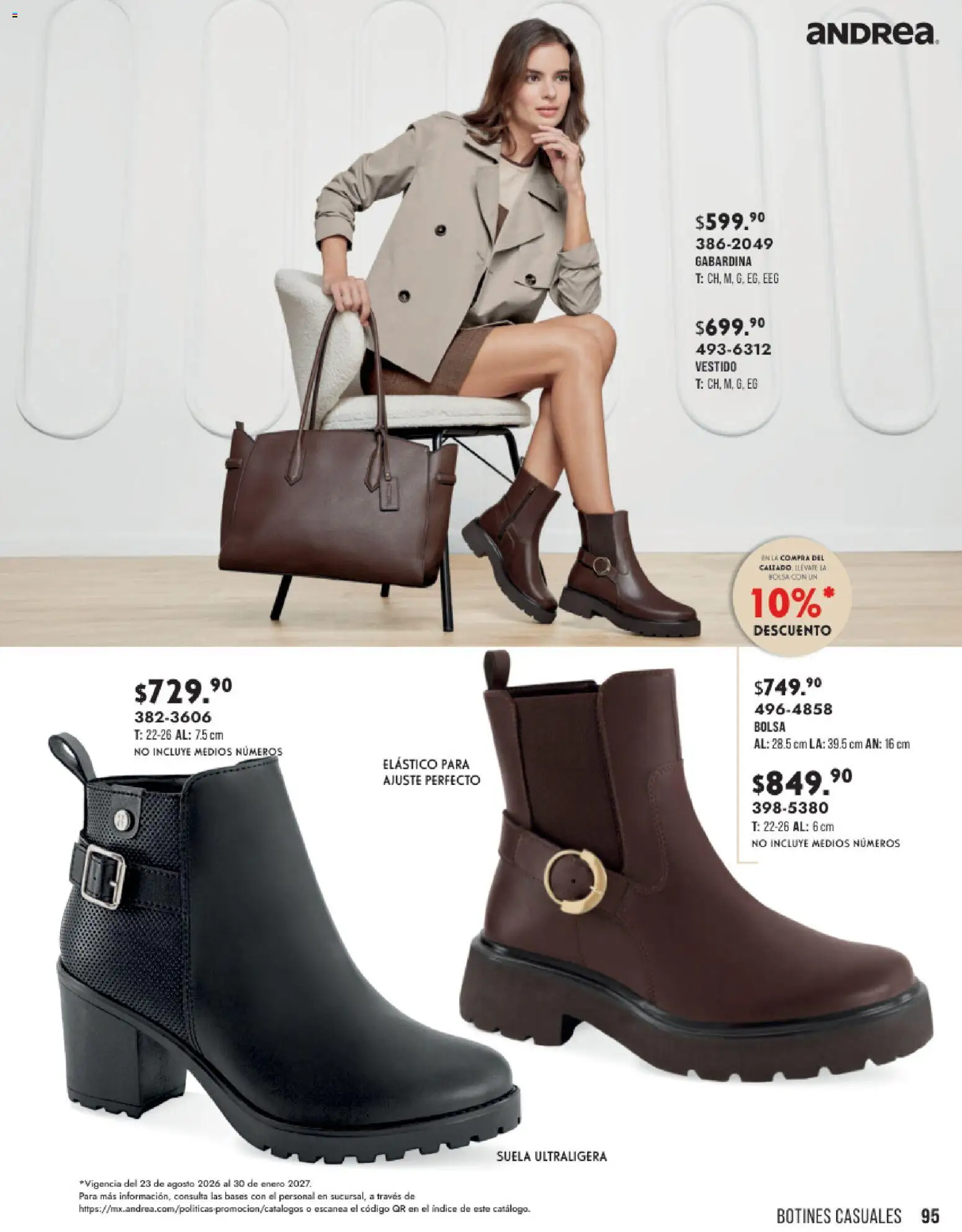 Nuevas ofertas de Andrea válidas en toda la República Mexicana desde el 23/08/2026. ¡Encuentra las mejores ofertas en Andrea catálogo Otoño Invierno! | Página: 95