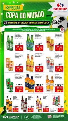 Semar Supermercado ofertas Bebidas - Pré-Visualização do folheto da loja Semar Supermercado, válido de 13.06.2026