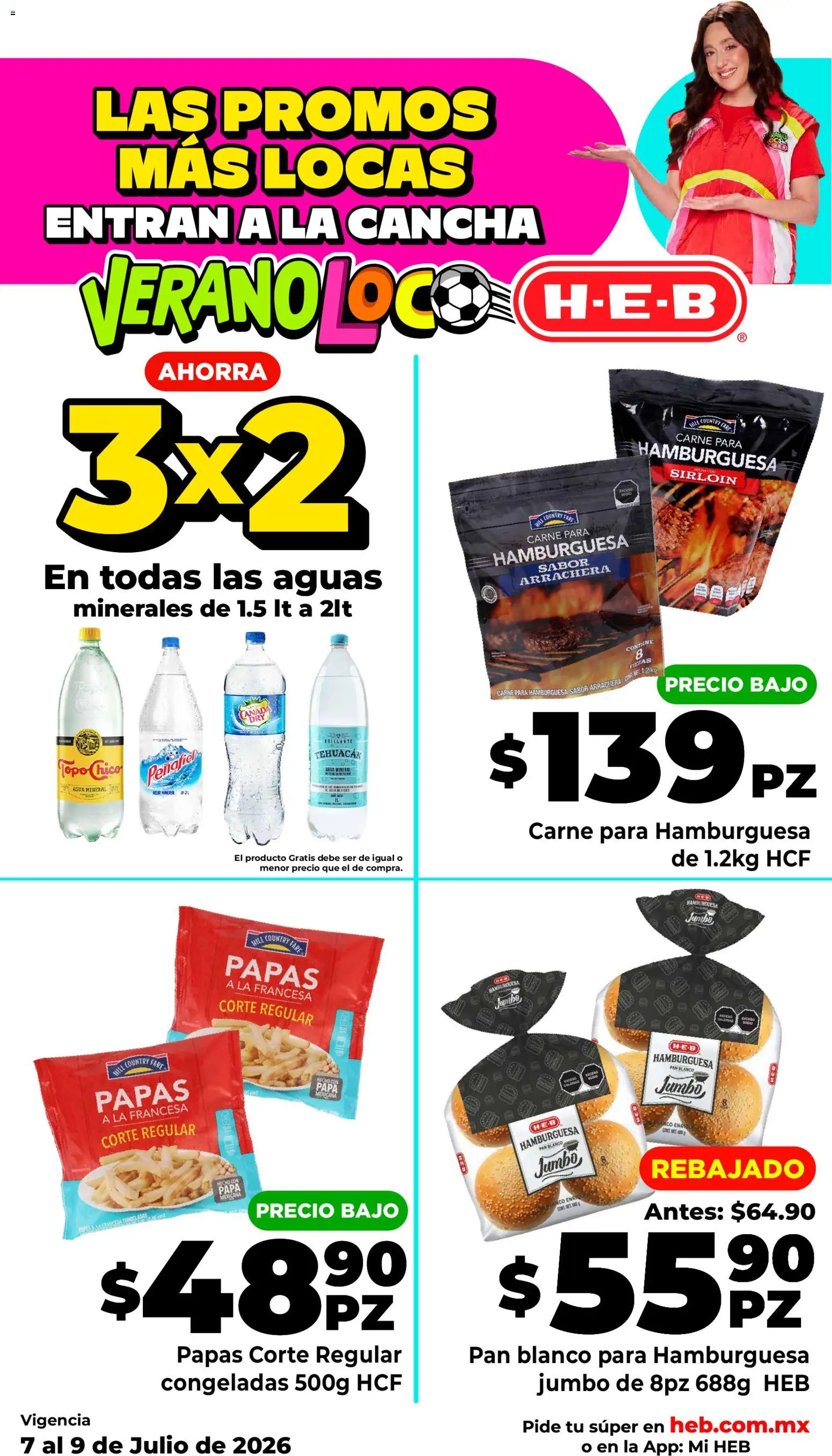 Nuevas ofertas de H-E-B válidas en toda la República Mexicana desde el 07/07/2026. ¡Encuentra las mejores ofertas en H-E-B folleto Las promos más locas! | Página: 4 | Productos: Papa, Agua, Pan