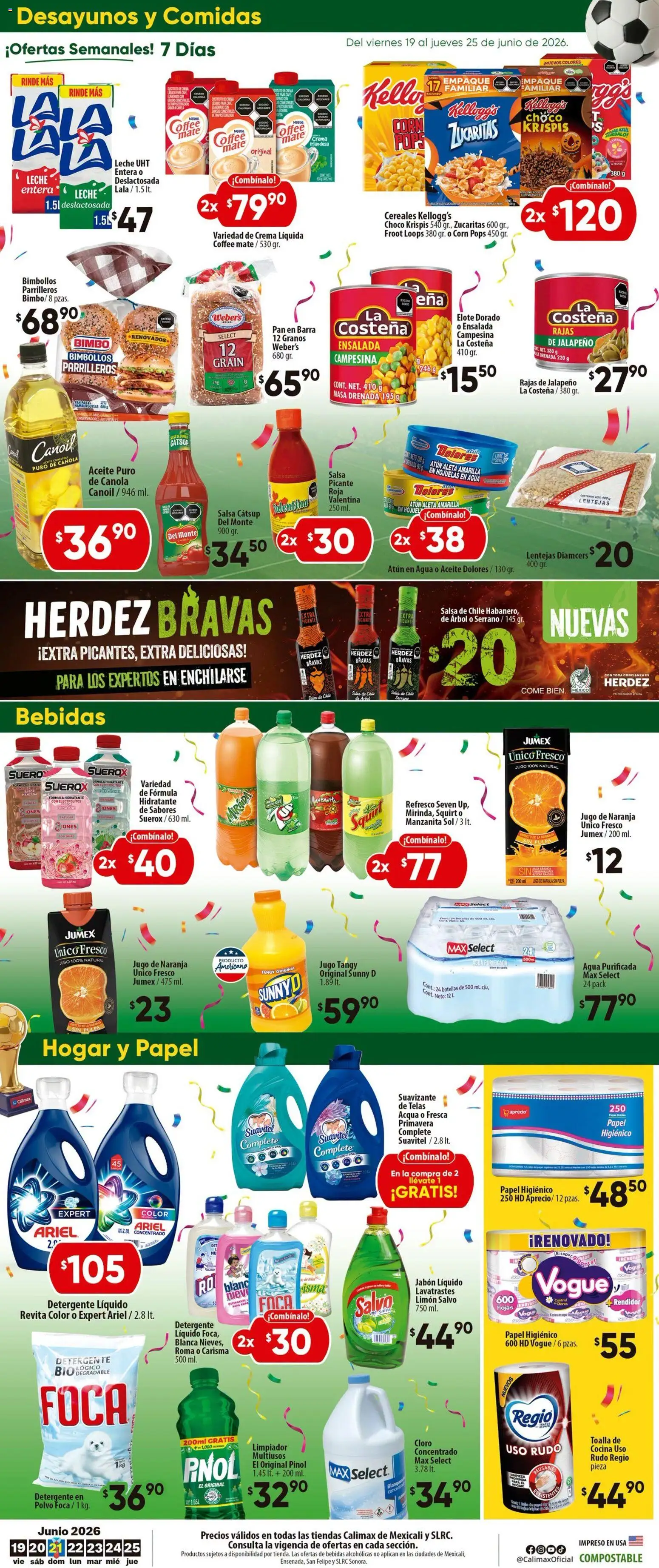 Nuevas ofertas de Calimax válidas en toda la República Mexicana desde el 19.06.2026. ¡Encuentra las mejores ofertas en Calimax folleto Mexicali y SLRC! | Página: 2