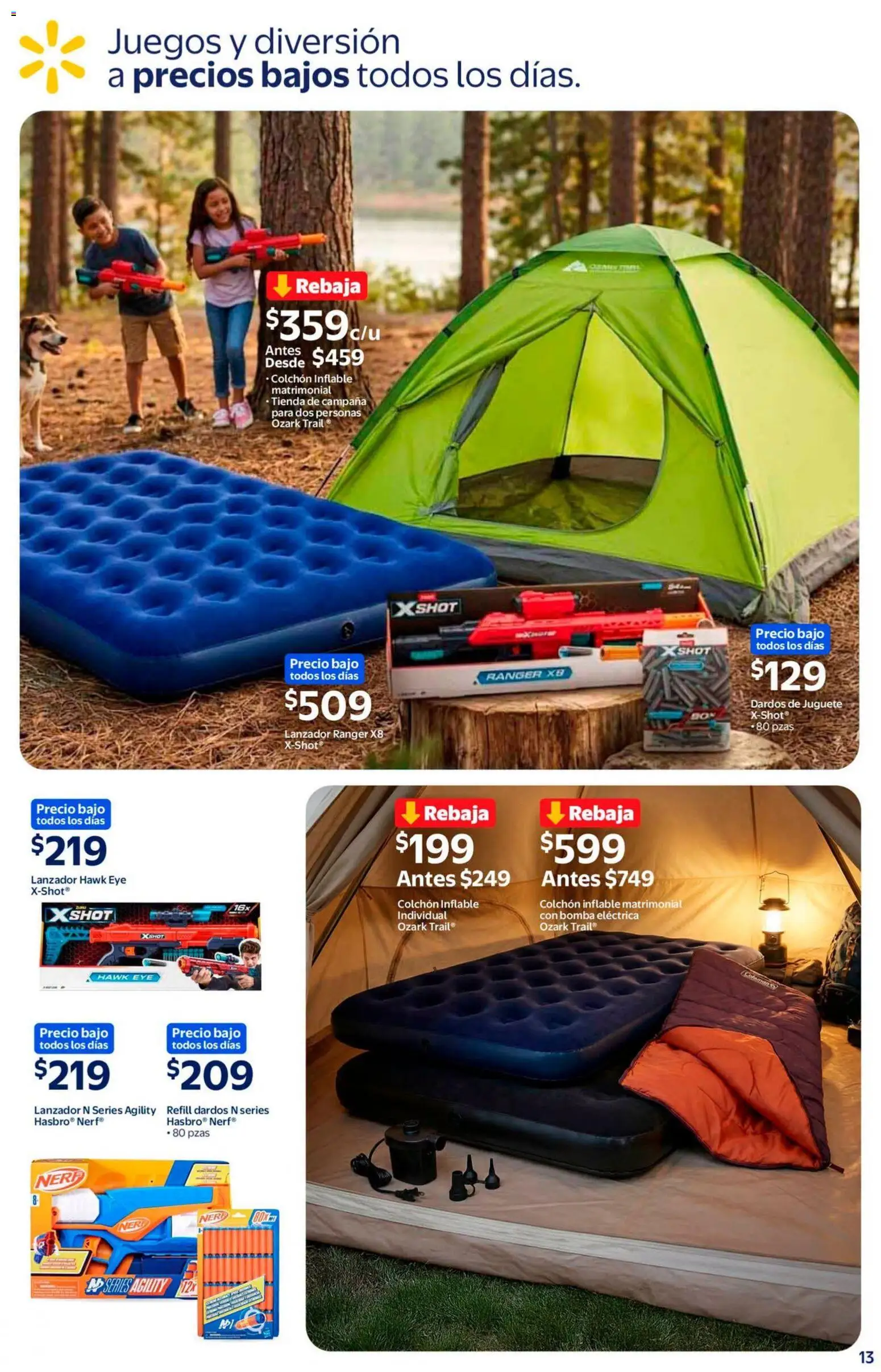Nuevas ofertas de Walmart válidas en toda la República Mexicana desde el 22/07/2026. ¡Encuentra las mejores ofertas en Walmart folleto Precios bajos todos los días! | Página: 13 | Productos: Colchón inflable, Colchón, Campana
