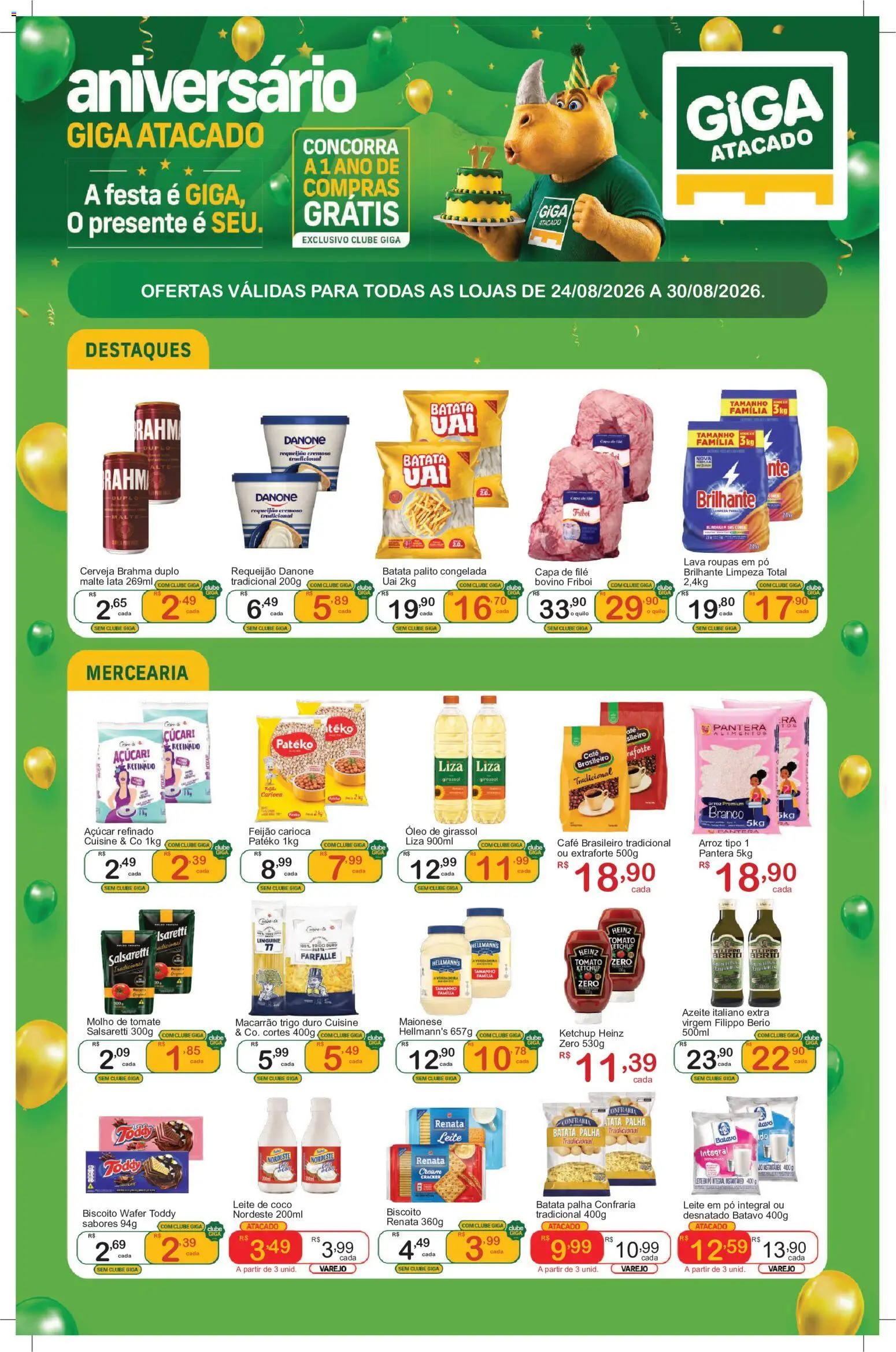 GIGA Atacado Folheto - válido de 24/08/2026 | Página: 1 | Produtos: Macarrão, Ketchup, Batata palha, Batata
