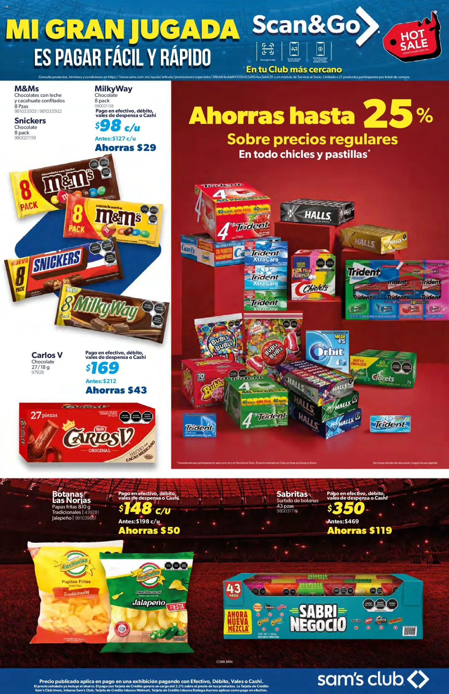 Nuevas ofertas de Sam's Club válidas en toda la República Mexicana desde el 25.05.2026. ¡Encuentra las mejores ofertas en Sam's Club Hot Sale! | Página: 21 | Productos: Chicles, Leche, Cacao, Despensa
