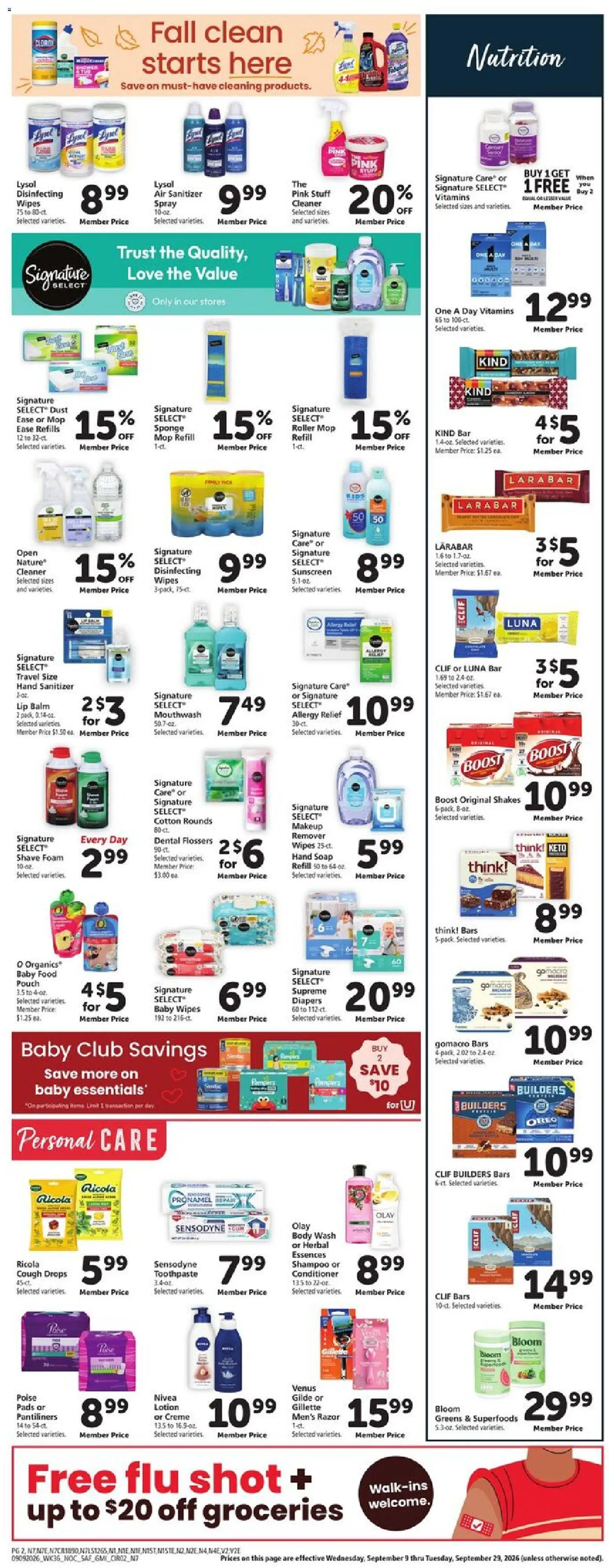 Safeway Weekly Ad - valid from 09/09/2026 | Page: 9 | Products: Conditioner, Sunscreen, Hand sanitizer, Foam