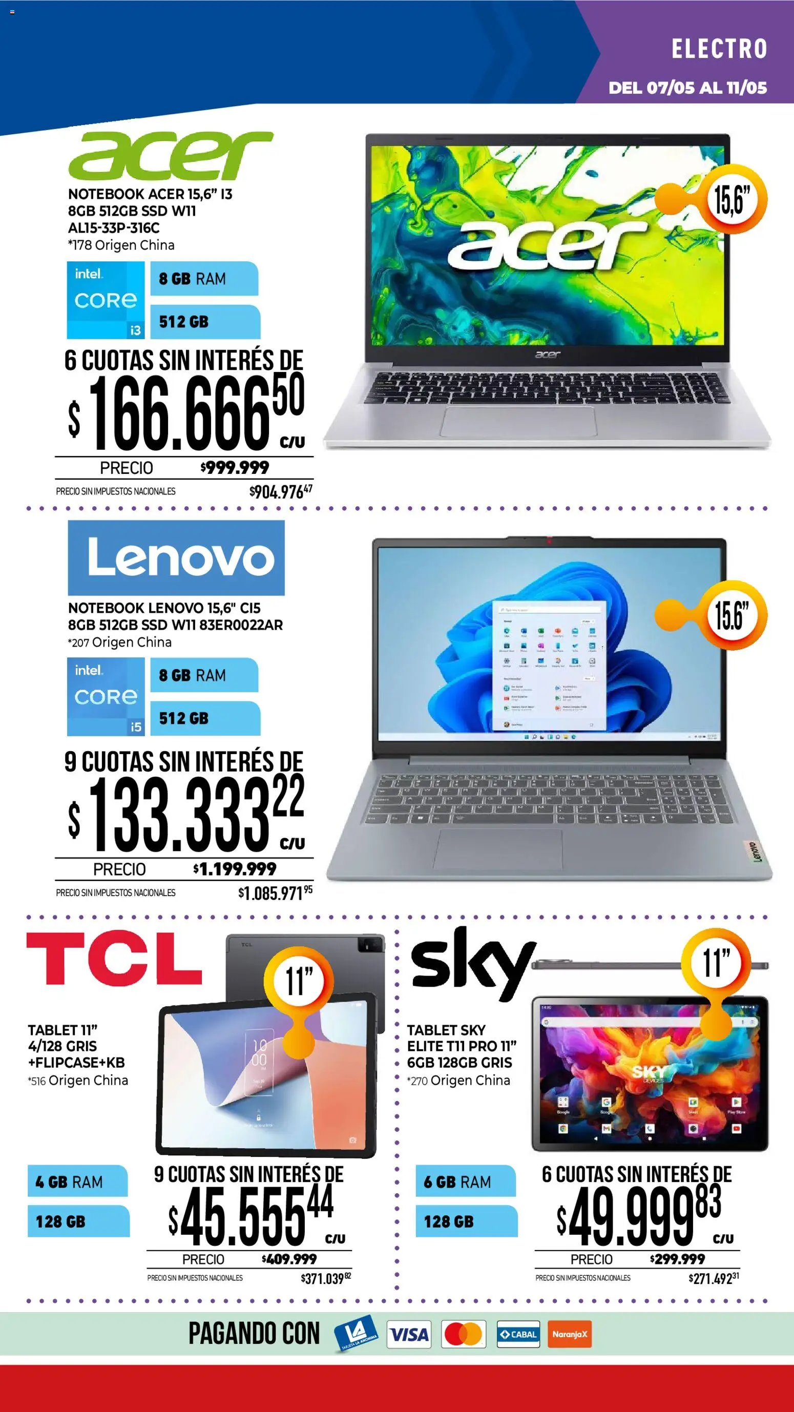 La Anonima catálogo │ válido desde el 07.05.2026 | Página: 34 | Productos: Tablet, Notebook