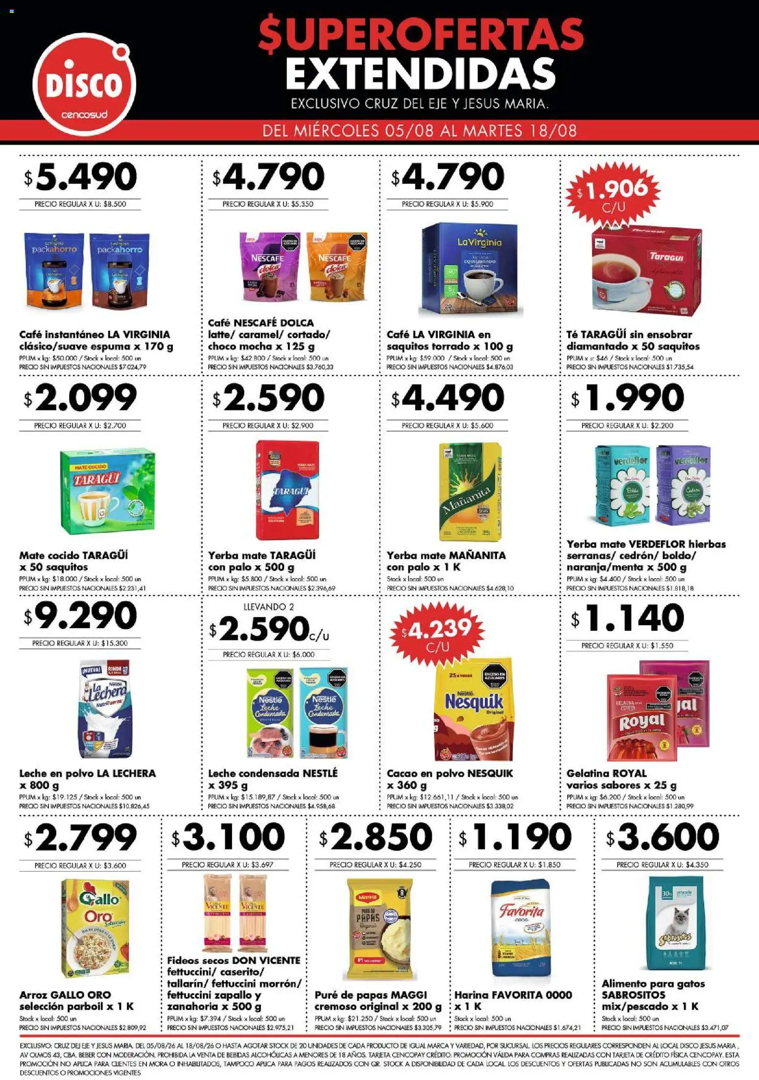 Disco - Superofertas extendidas - Cruz del Eje y Jesus Maria │ válido desde el 05/08/2026 | Página: 2 | Productos: Disco, Mate, Té, Mate cocido