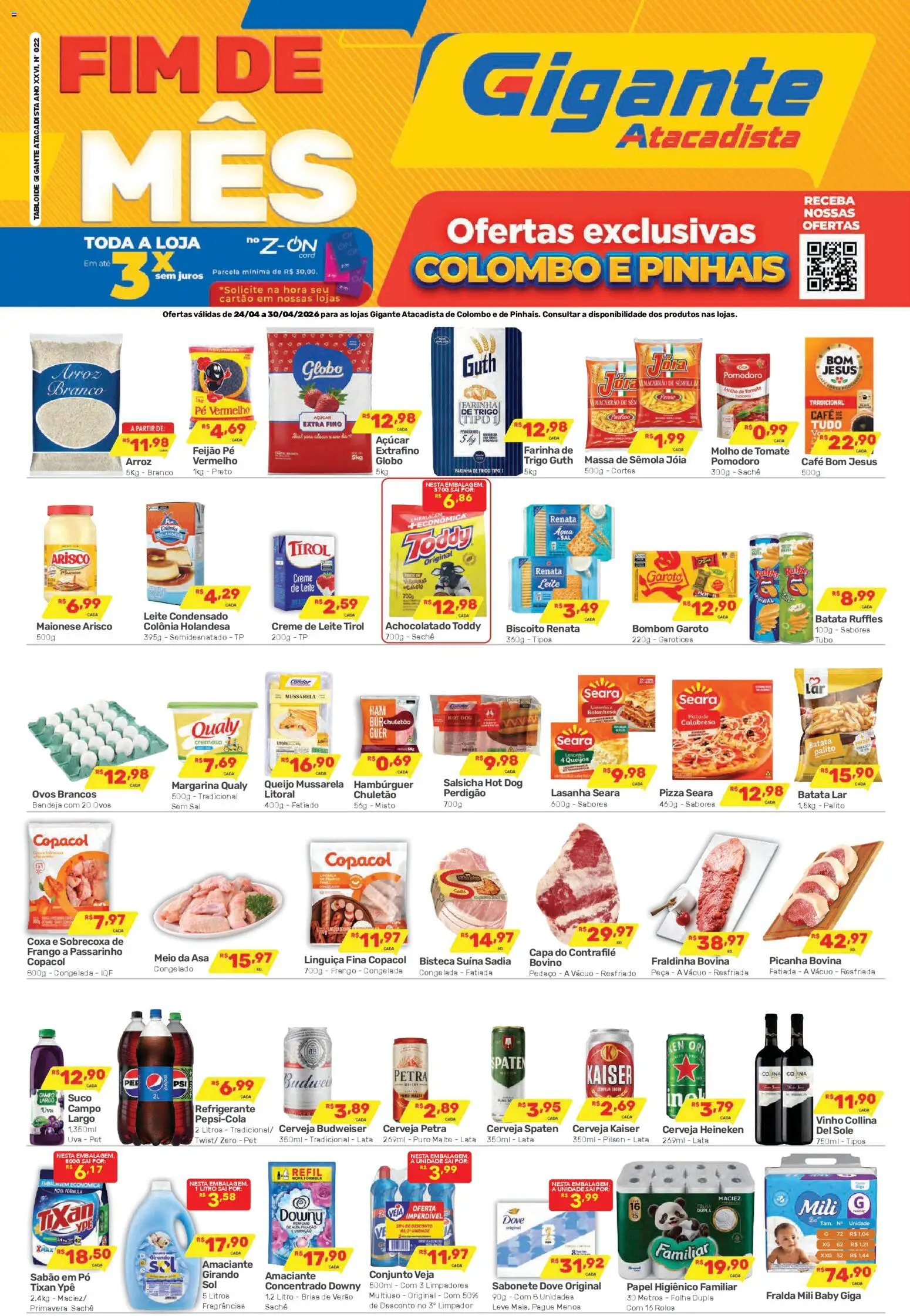 Gigante Atacadista Folheto - válido de 24/04/2026 | Página: 1 | Produtos: Vinho, Massa, Sabonete, Papel higiênico