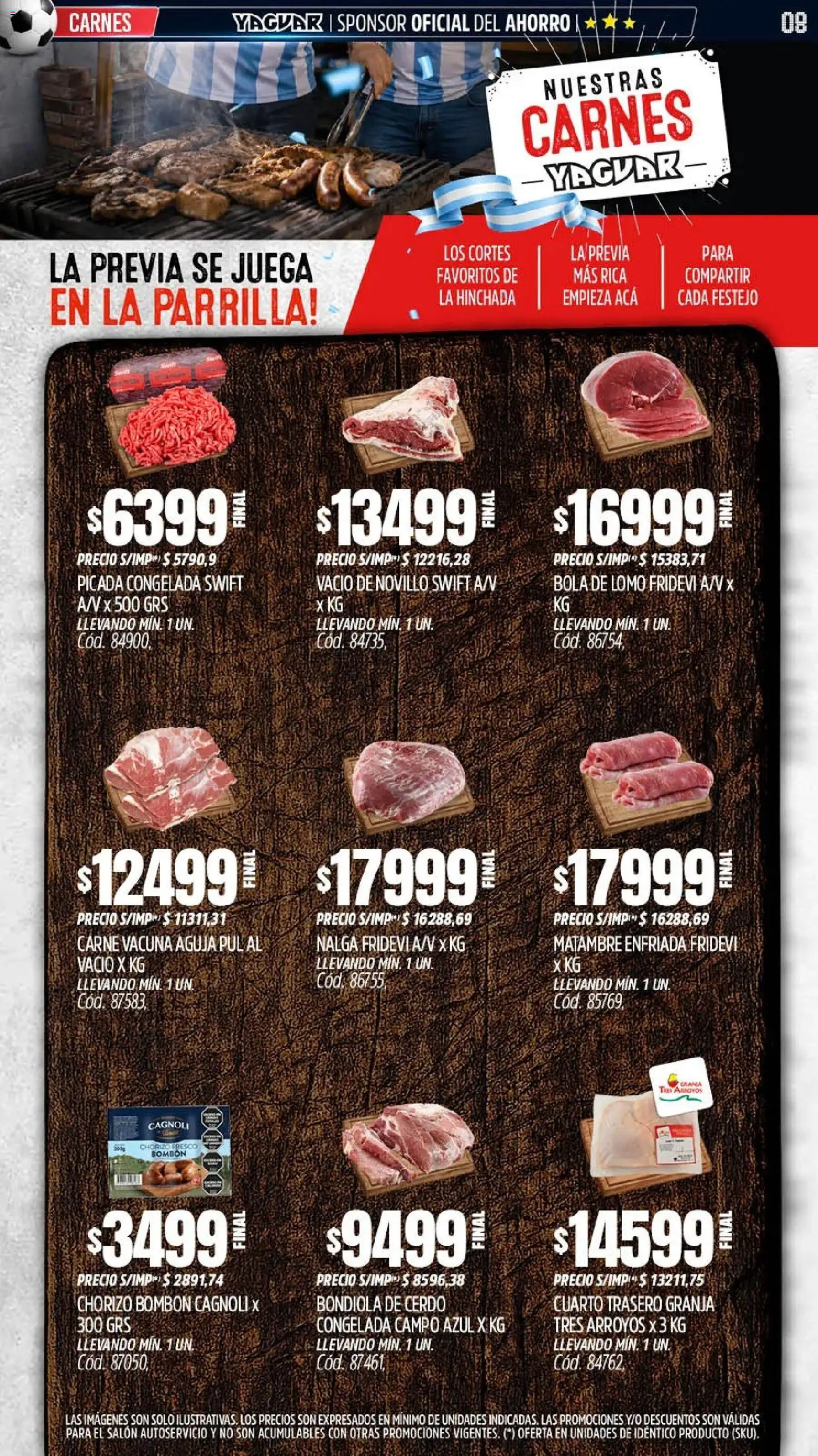 Yaguar - Oferta Semanal General Roca │ válido desde el 01.06.2026 | Página: 8 | Productos: Juega, Parrilla, Chorizo, Cerdo
