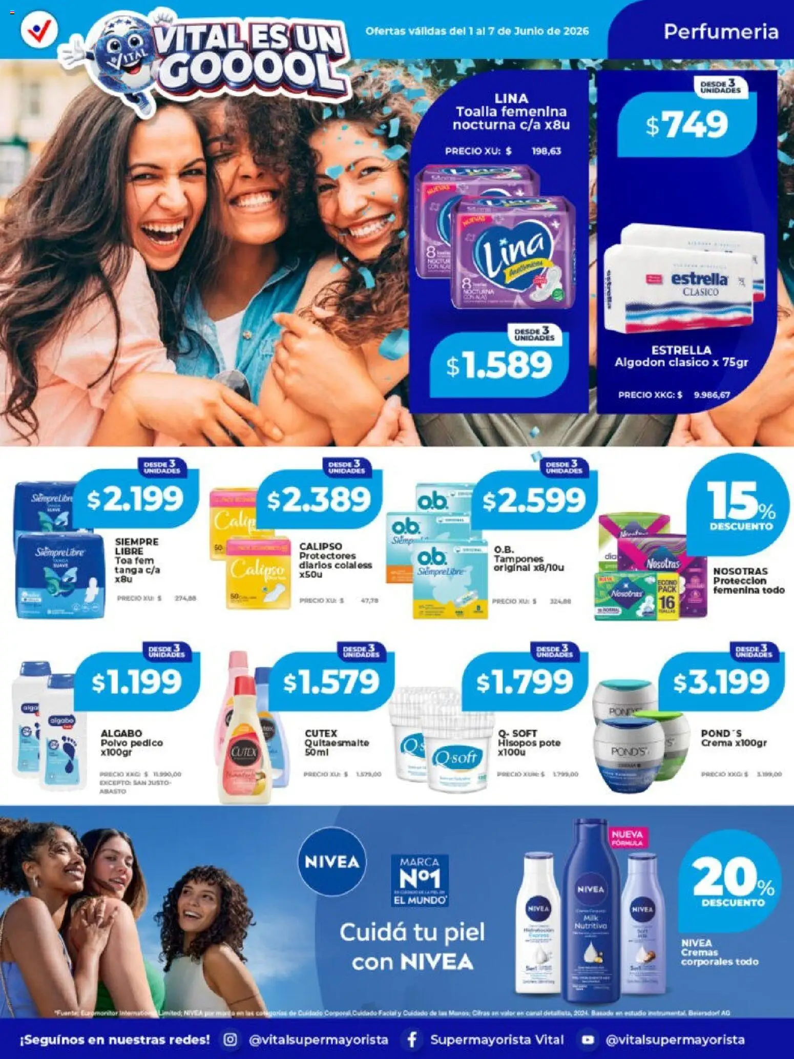 Vital - Ofertas - Mar del Plata │ válido desde el 01.06.2026 | Página: 4 | Productos: Tampones, Toalla, Algodón, Crema