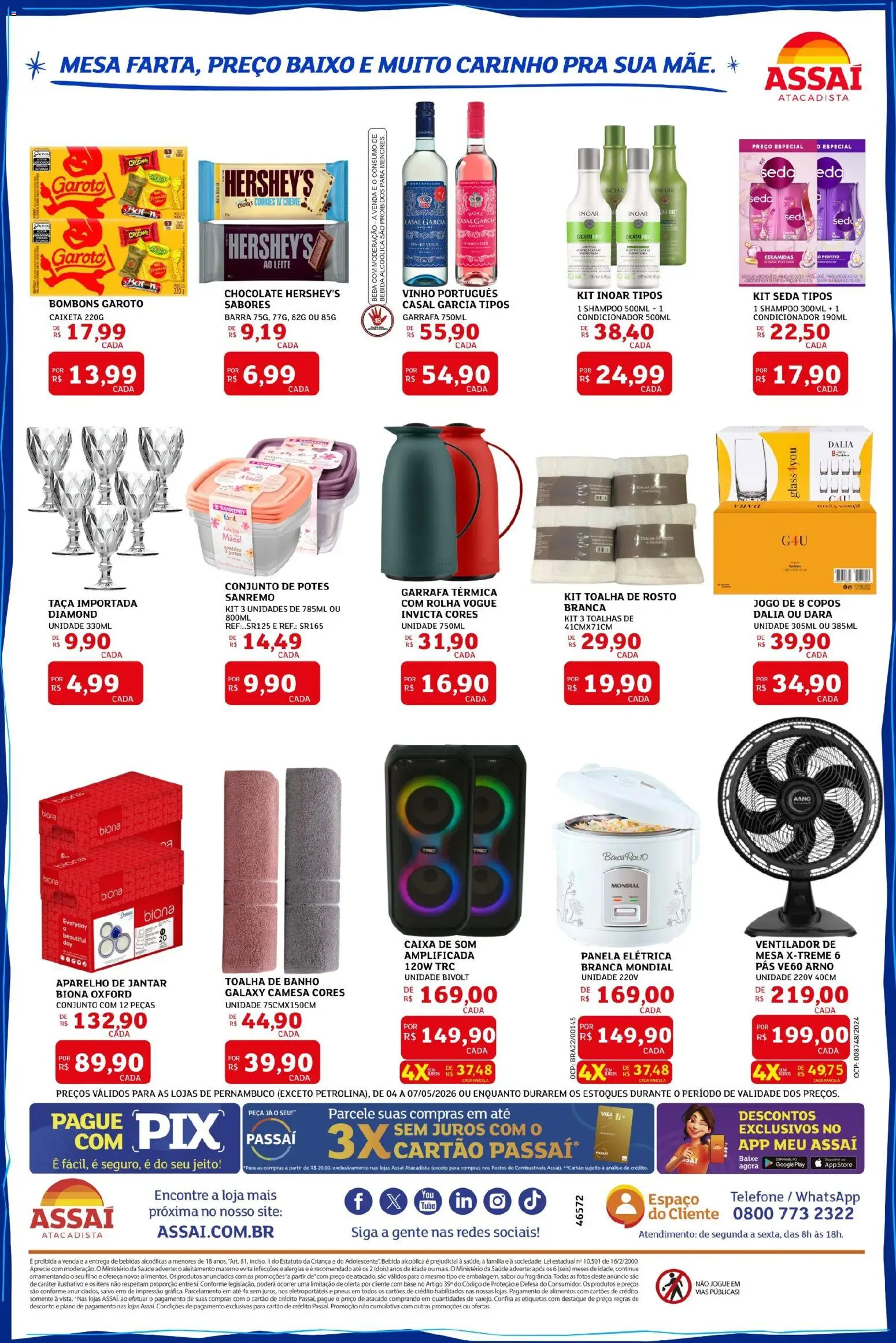 Assaí Atacadista Folheto - válido de 04.05.2026 | Página: 4 | Produtos: Mesa, Caixa, Base, Toalha de banho