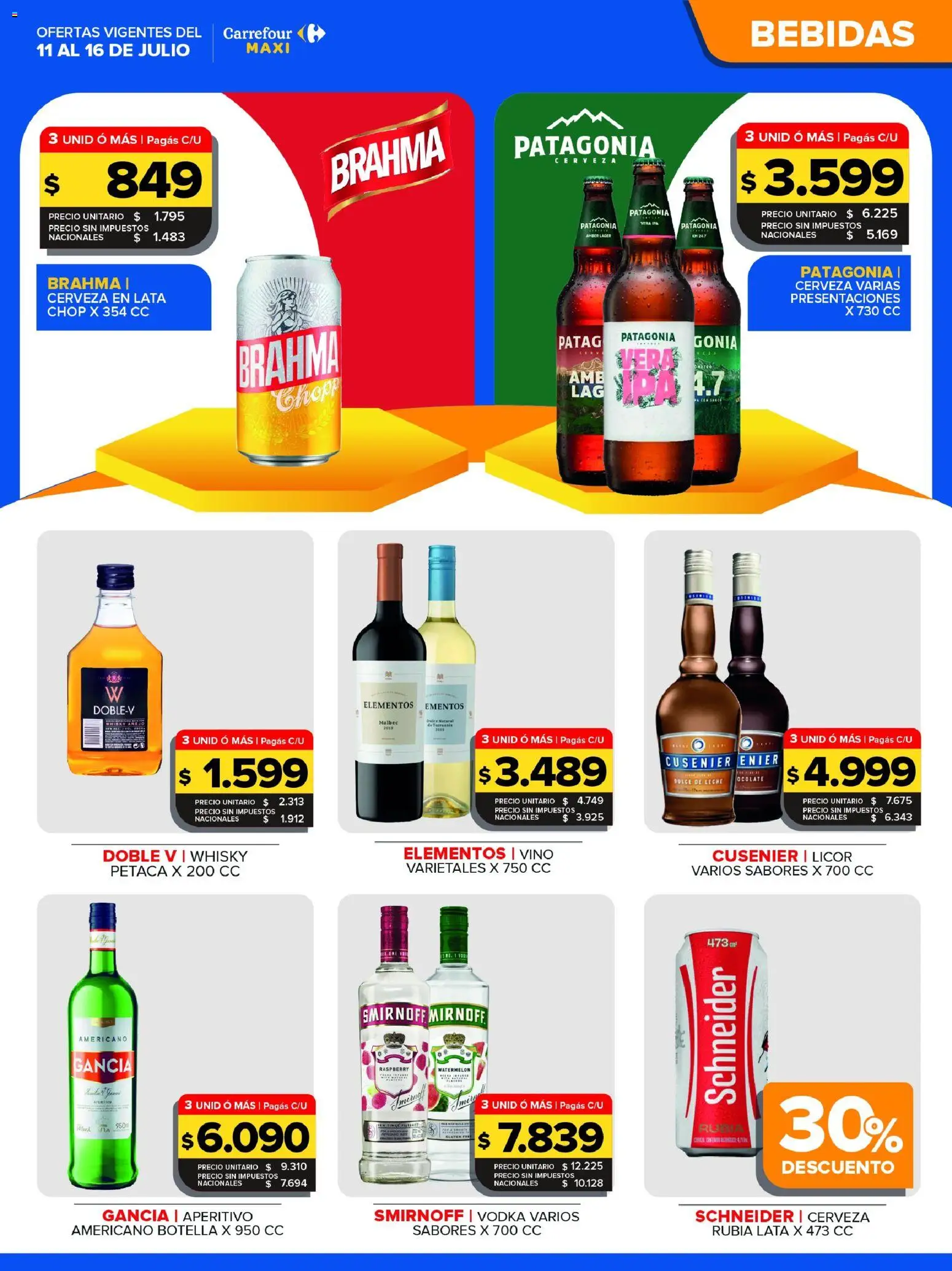 Carrefour Maxi catálogo │ válido desde el 11/07/2026 | Página: 3 | Productos: Botella, Dulce de leche, Vino, Cerveza