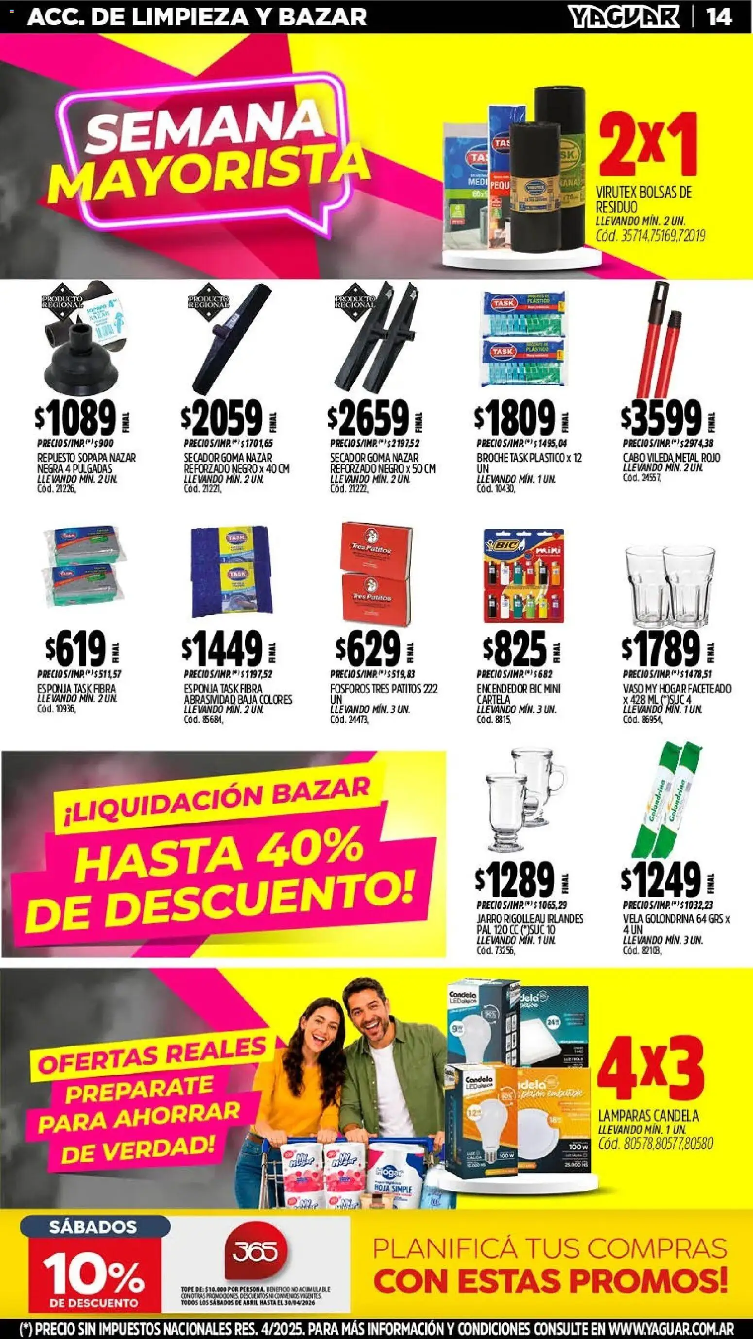 Yaguar - Oferta Semanal Jujuy │ válido desde el 18.05.2026 | Página: 14 | Productos: Fósforos, Vela, Esponja, Sopapa