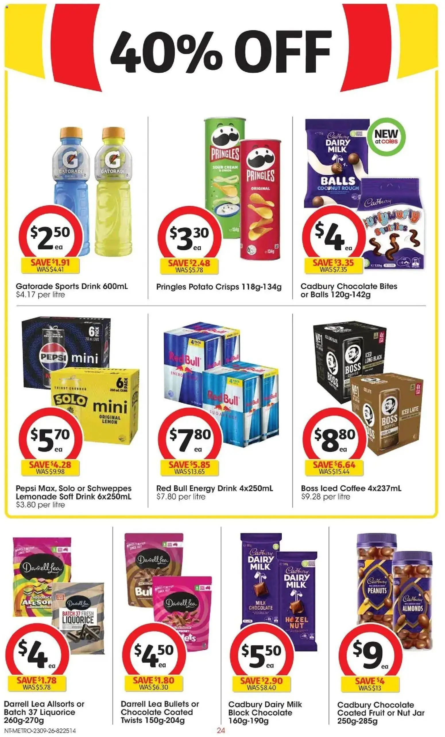 Coles catalogue - valid from 23/09/2026 | Page: 24 | Products: Sour cream, Sugar, Red Bull, Iced coffee