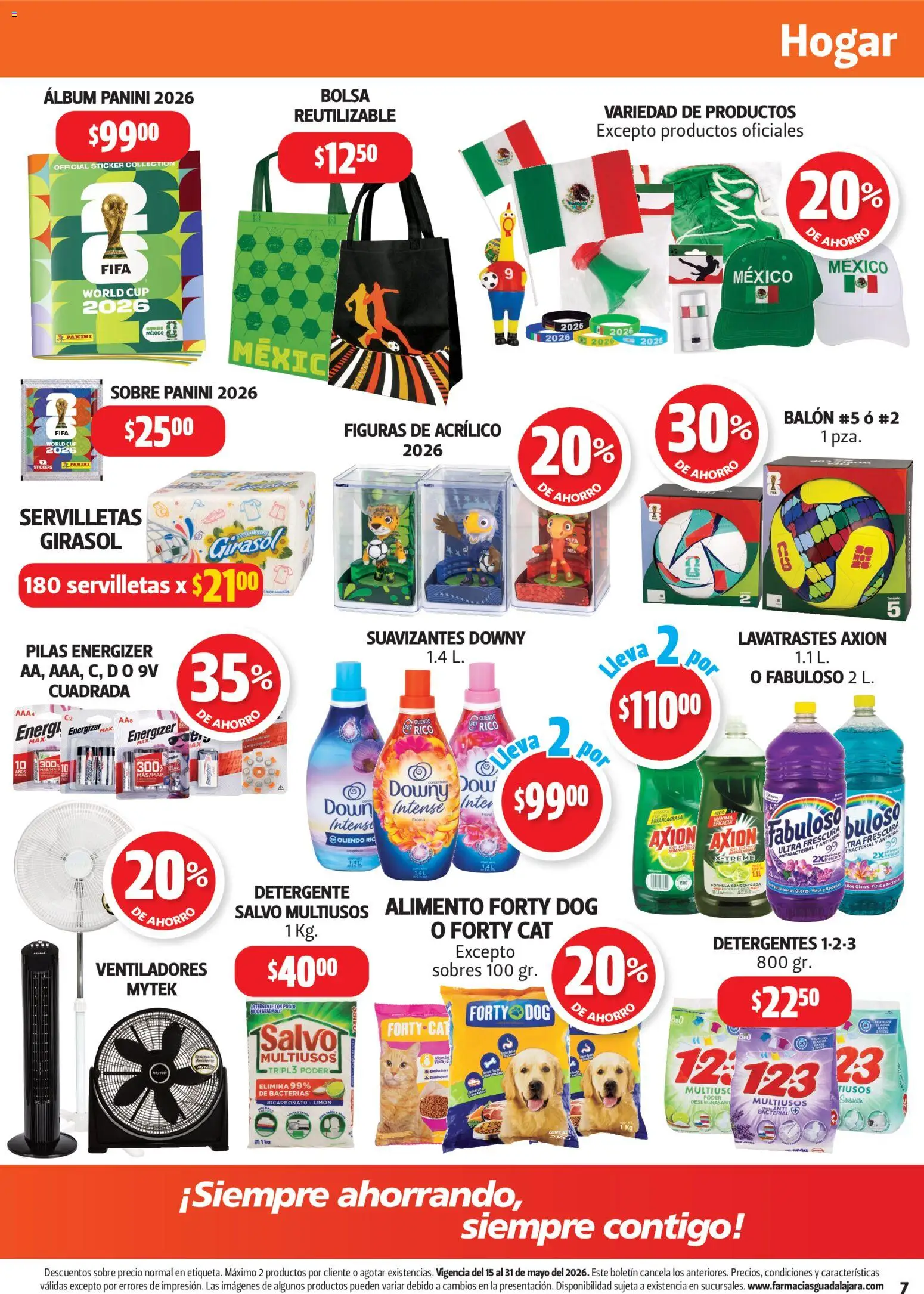 Nuevas ofertas de Farmacia Guadalajara válidas en toda la República Mexicana desde el 15.05.2026. ¡Encuentra las mejores ofertas en Farmacia Guadalajara catálogo! | Página: 7 | Productos: Bolsa, Limón, Servilletas, Pilas