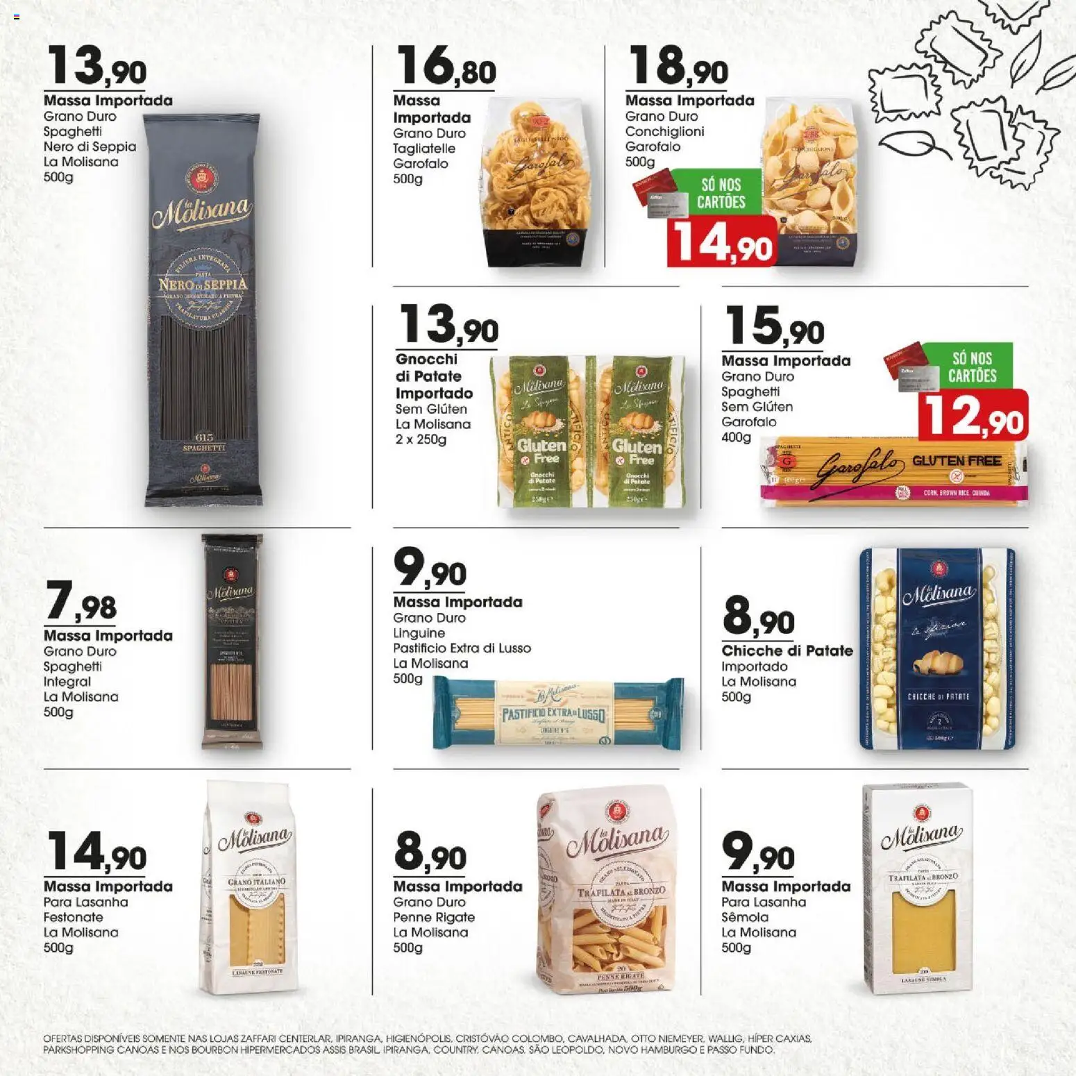 Zaffari Folheto - válido de 25/06/2026 | Página: 3 | Produtos: Bourbon, Massa, Lasanha