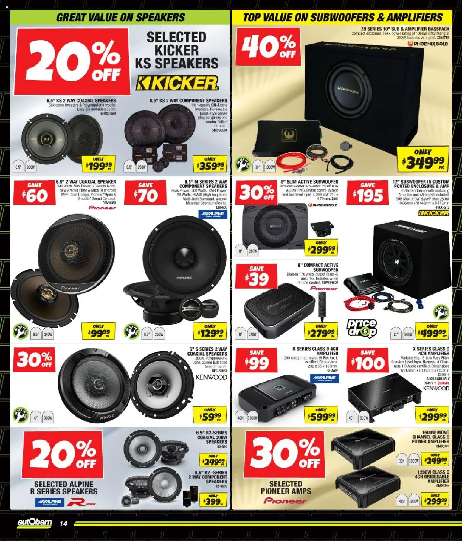Autobarn catalogue - valid from 01/07/2026 | Page: 14 | Products: Amplifier, Audio, Speaker