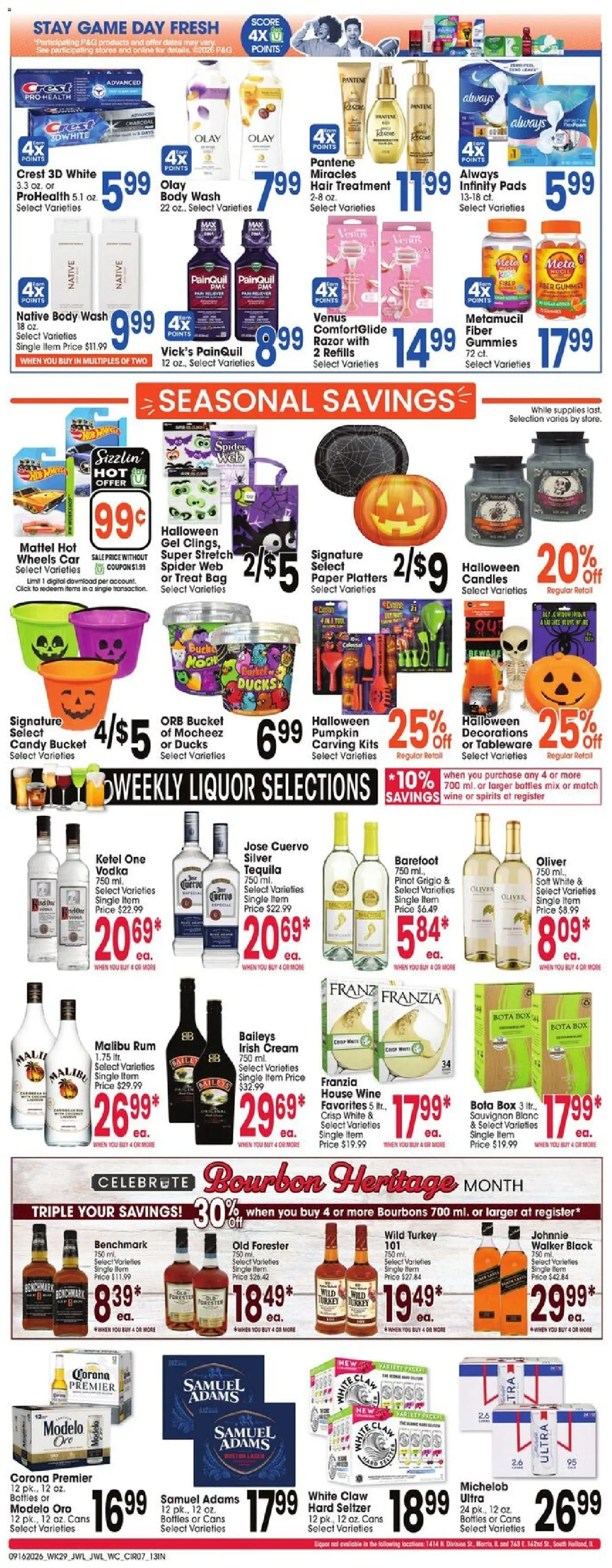 Jewel Osco Weekly Ad - valid from 09/16/2026 | Page: 7 | Products: Malibu, Candy, Wine, Body Wash