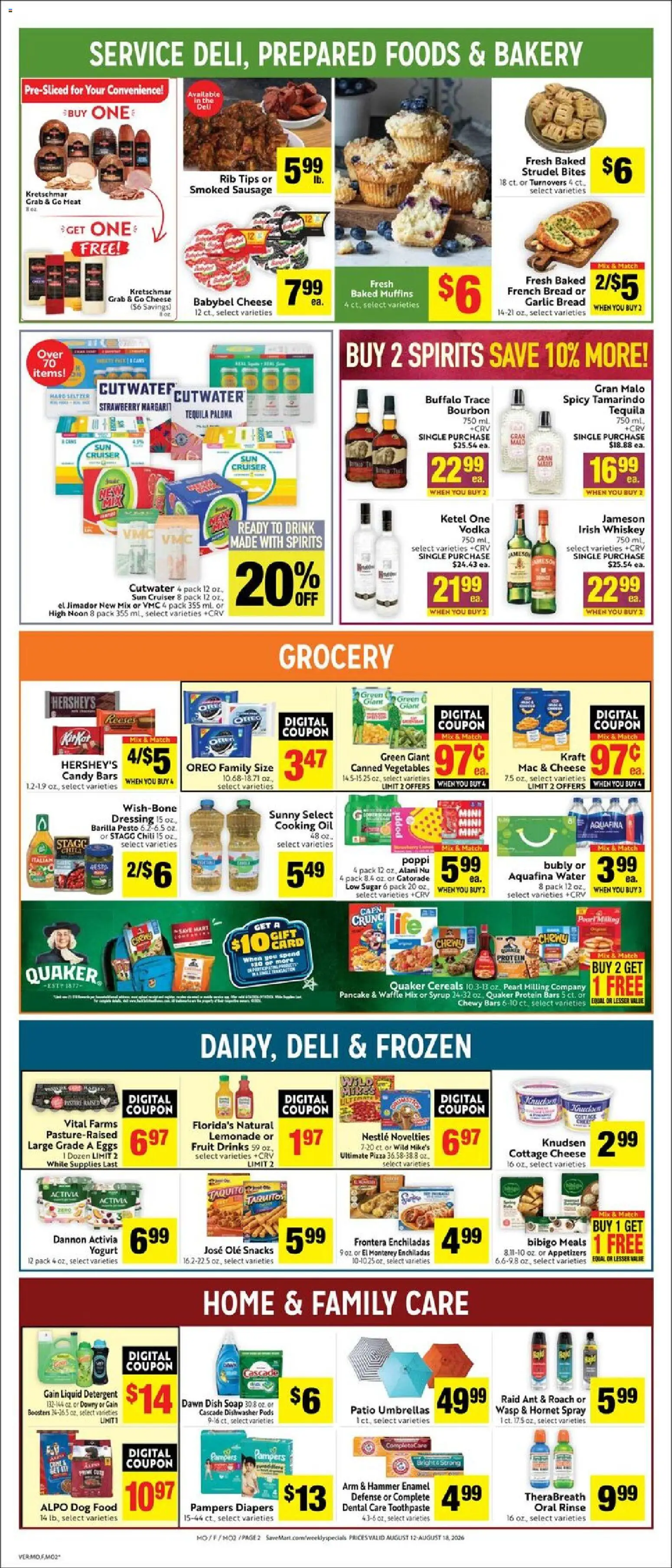 Save Mart Weekly Ad - valid from 08/12/2026 | Page: 2 | Products: Soap, Cottage cheese, Vegetables, Dishwasher
