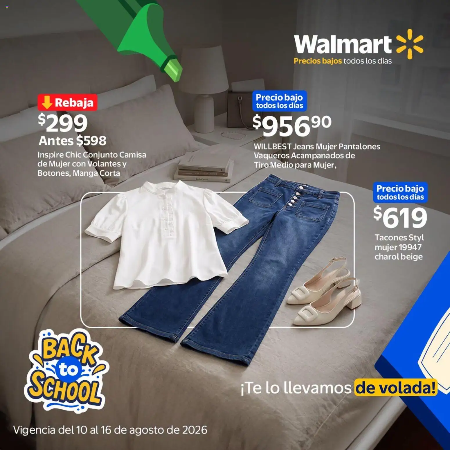 Nuevas ofertas de Walmart válidas en toda la República Mexicana desde el 10/08/2026. ¡Encuentra las mejores ofertas en Walmart folleto Back to School! | Página: 5 | Productos: Pantalones, Camisa, Manga, Conjunto