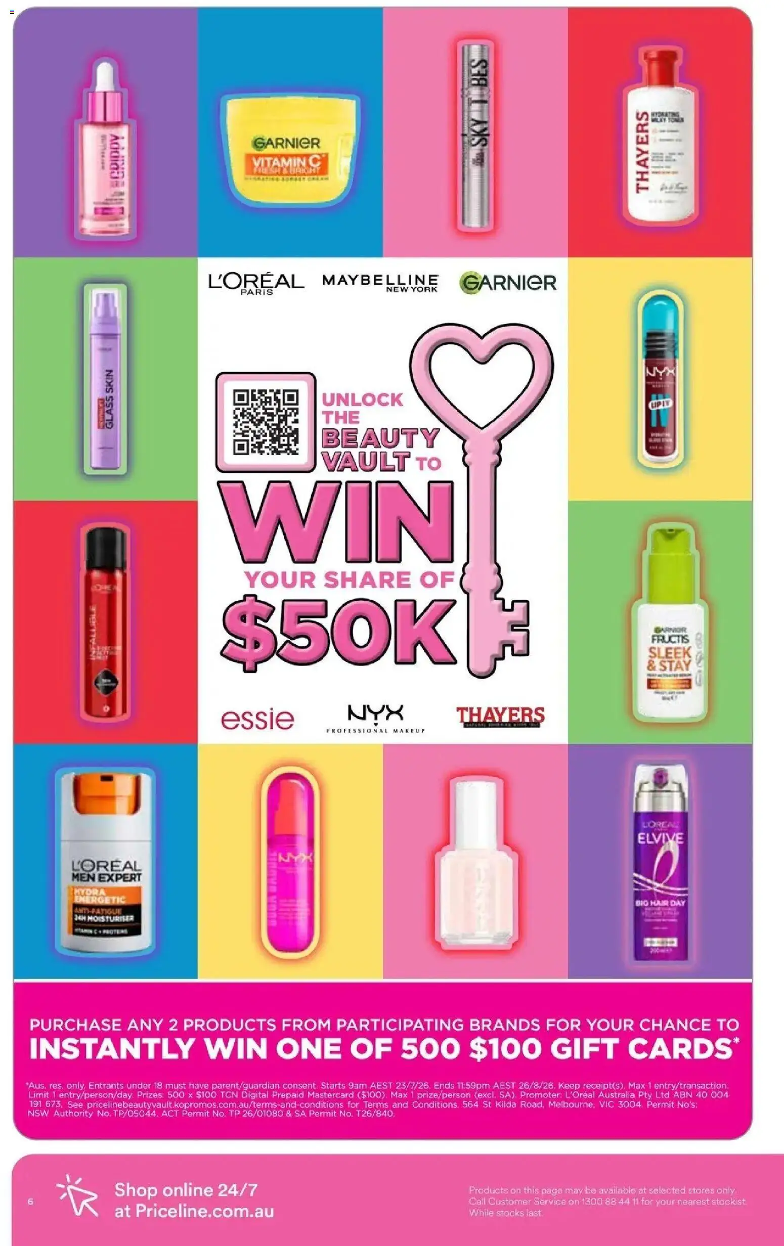 Priceline Pharmacy catalogue - valid from 13/08/2026 | Page: 6 | Products: Moisturiser, Makeup, Digital, Vitamin