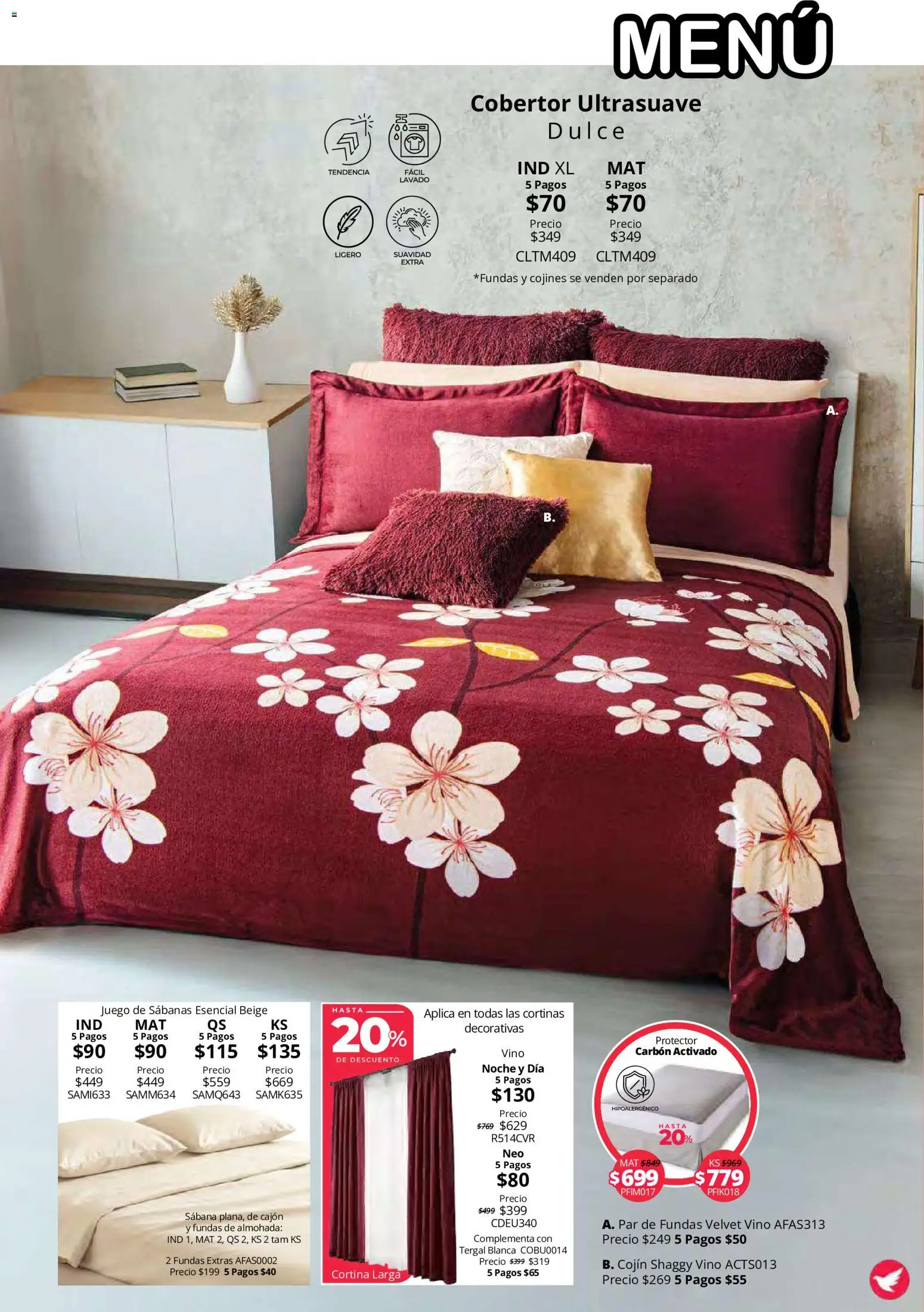 Nuevas ofertas de Colchas Concord válidas en toda la República Mexicana desde el 15/10/2026. ¡Encuentra las mejores ofertas en Colchas Concord catálogo Colección Cobertor Calor de Hogar! | Página: 89
