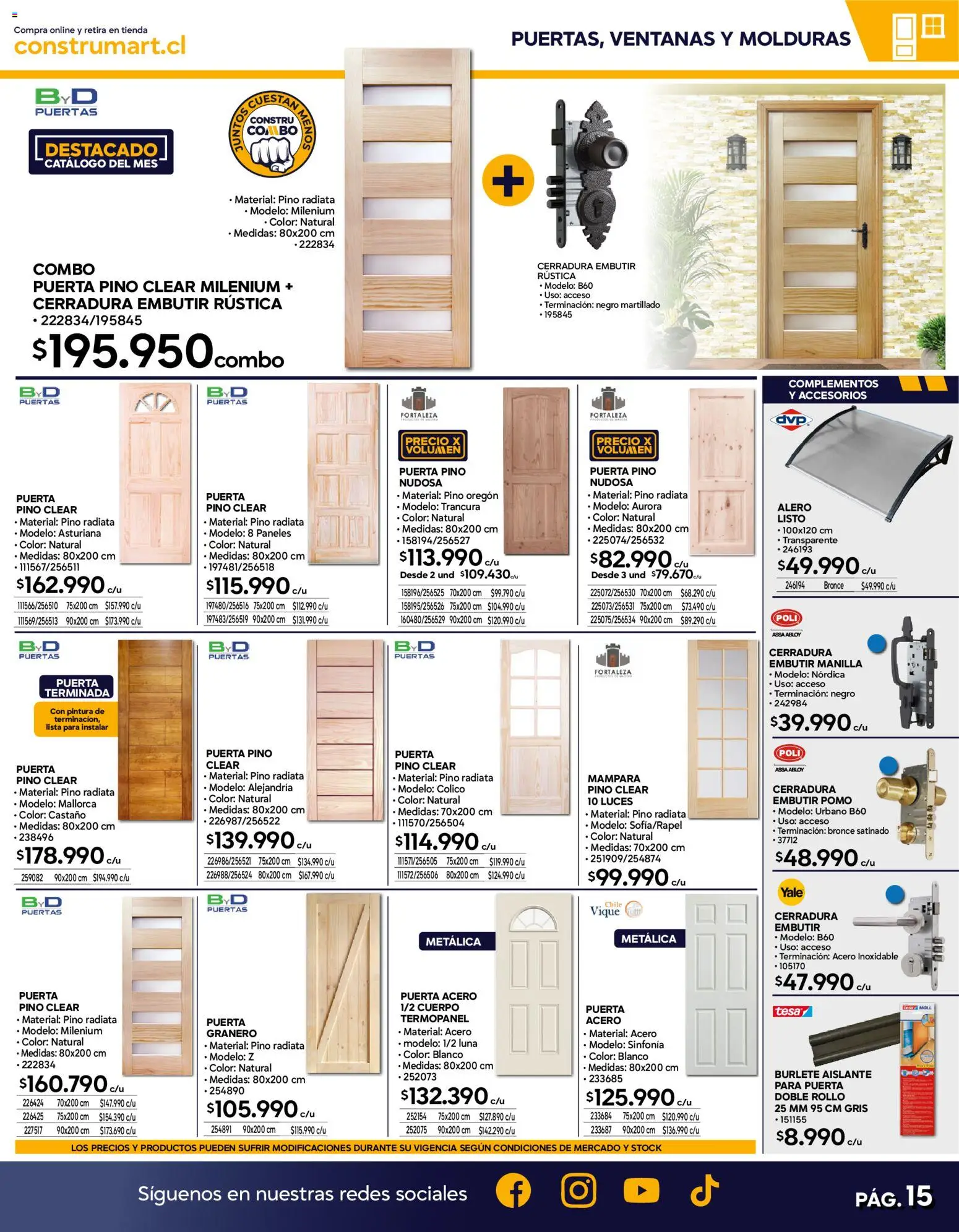 Construmart Ofertas │ válido desde el 01.06.2026 | Página: 15 | Productos: Burlete, Cerradura, Pintura