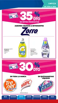 Vista previa La Anonima catálogo válido desde el 18.06.2026 | Página: 8 | Productos: Botella, Detergente, Limón, Suavizante