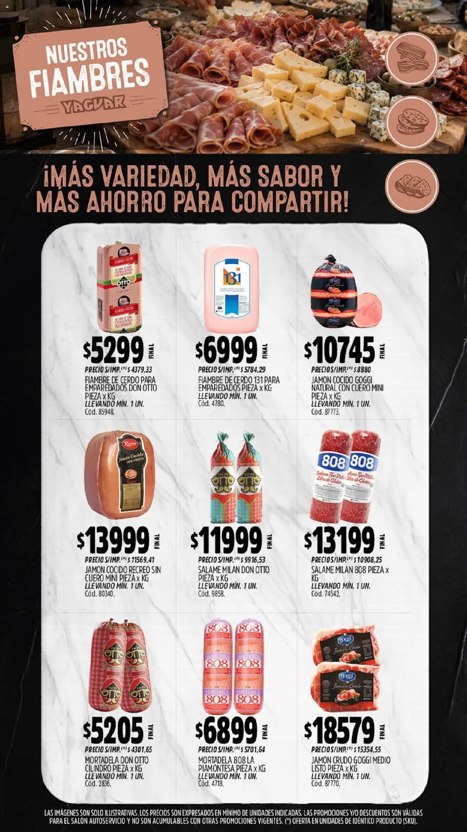 Yaguar - Oferta Semanal Chaco │ válido desde el 14/09/2026 | Página: 8 | Productos: Jamón cocido, Jamón, Salame, Cerdo