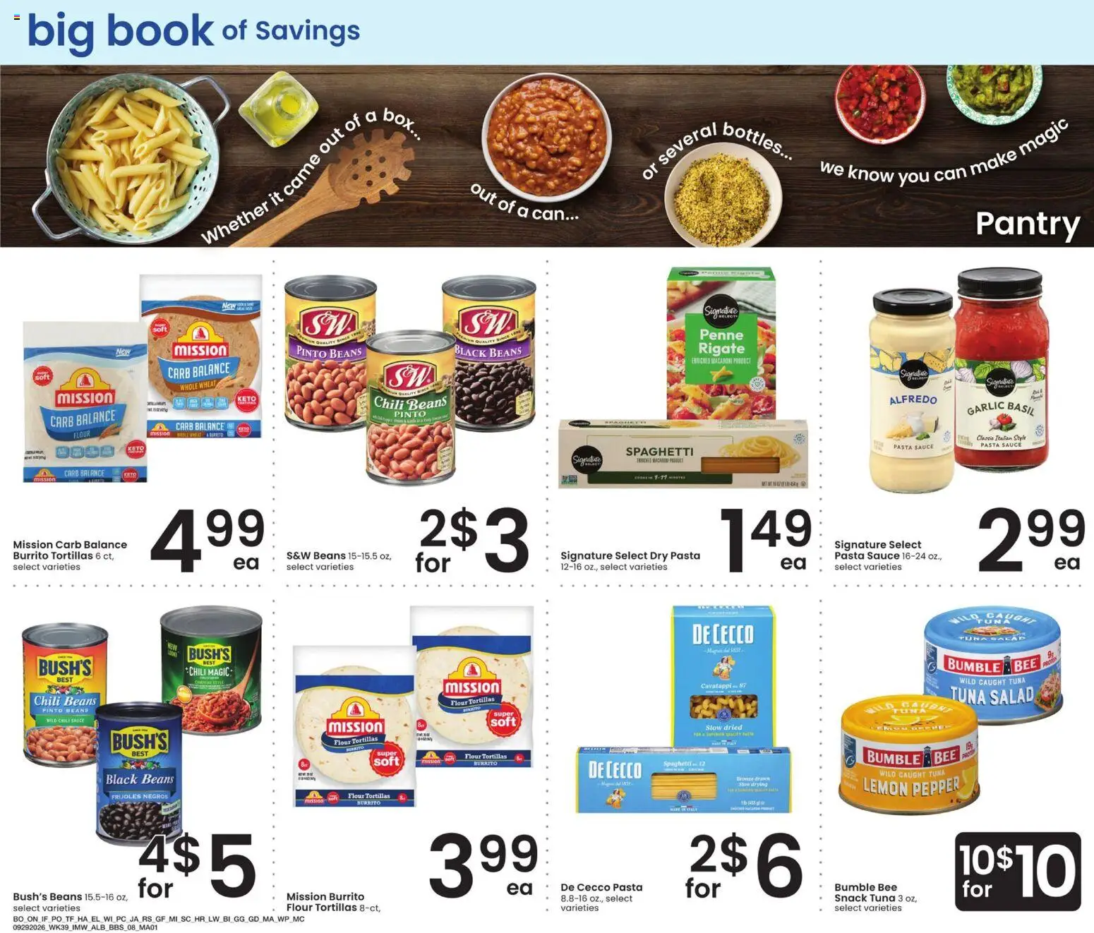 Albertsons Big Book of Savings - valid from 09/29/2026 | Page: 7 | Products: Pasta, Salad, Tortillas, Garlic