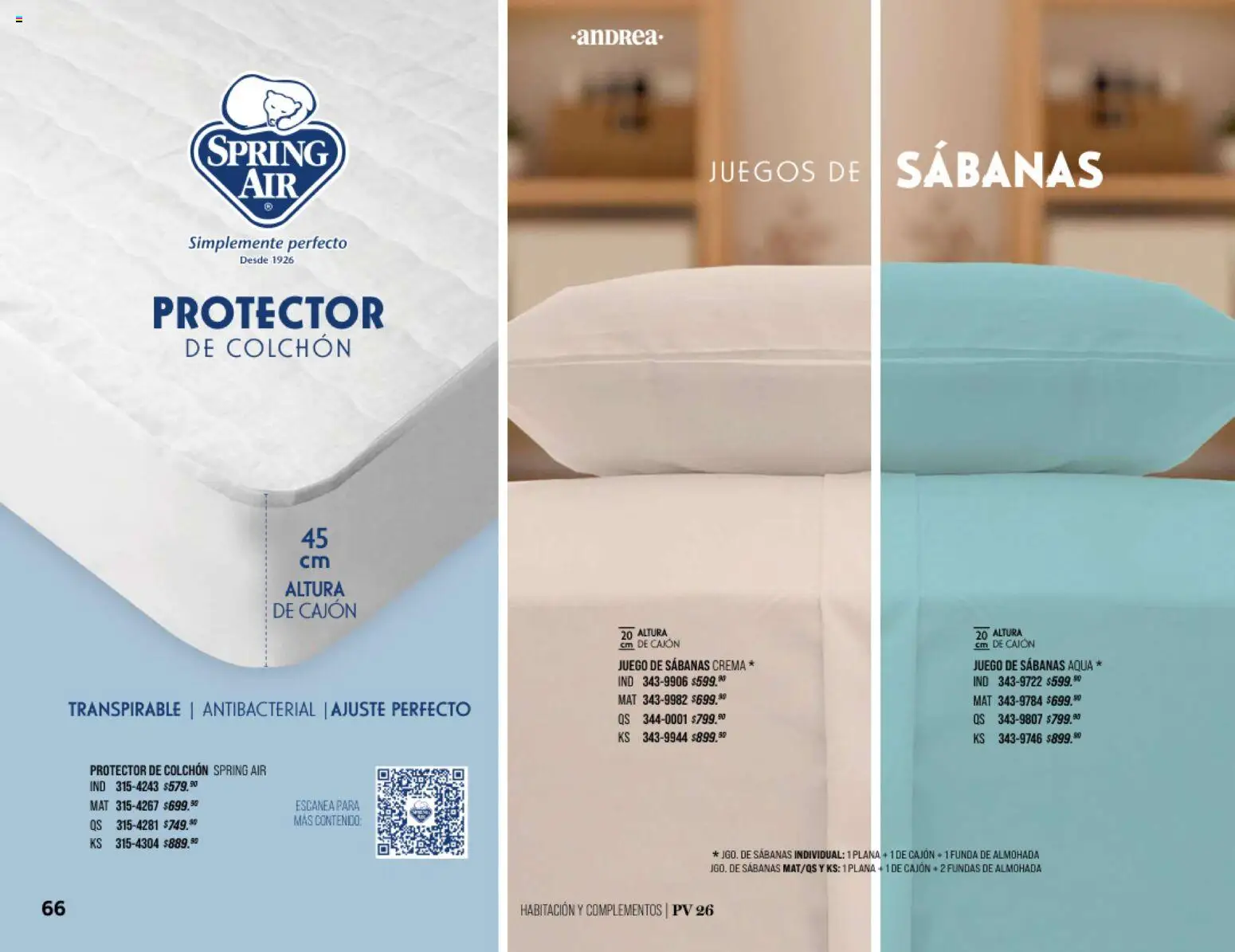 Nuevas ofertas de Andrea válidas en toda la República Mexicana desde el 25/01/2026. ¡Encuentra las mejores ofertas en Andrea catálogo Home! | Página: 66 | Productos: Crema, Juego, Funda, Funda de almohada