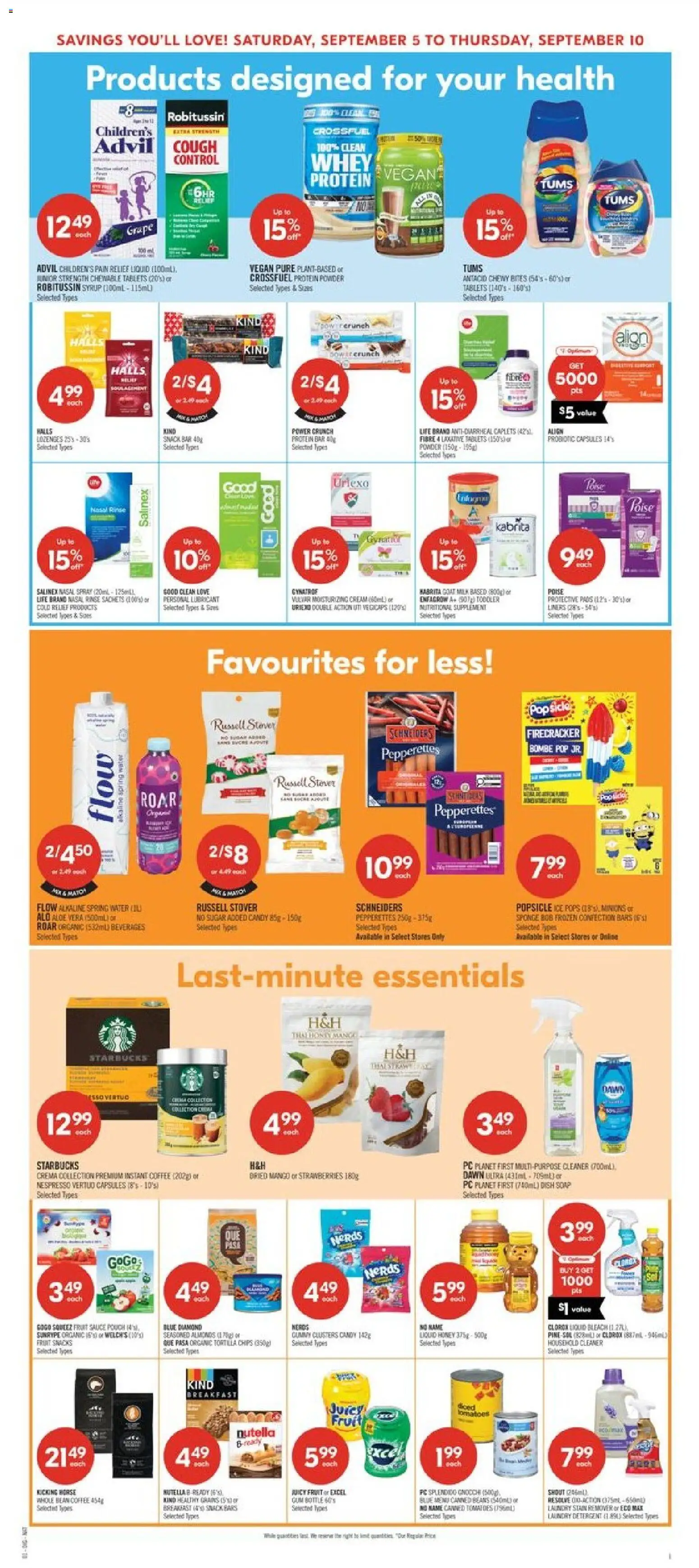 Shoppers flyer valid from Sep 5, 2026 | Page: 16 | Products: Aloe vera, Mango, Powder, Ice
