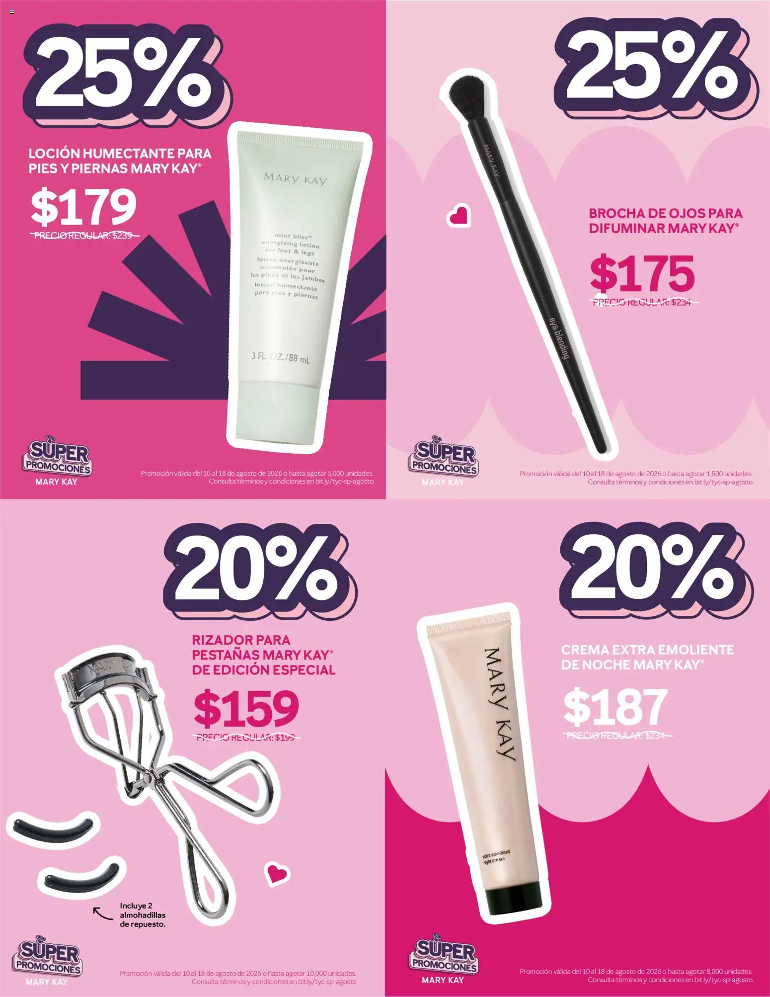 Nuevas ofertas de Mary Kay válidas en toda la República Mexicana desde el 10/08/2026. ¡Encuentra las mejores ofertas en Catálogo Mary Kay Súper promociones! | Página: 4 | Productos: Crema, Loción, Rizador